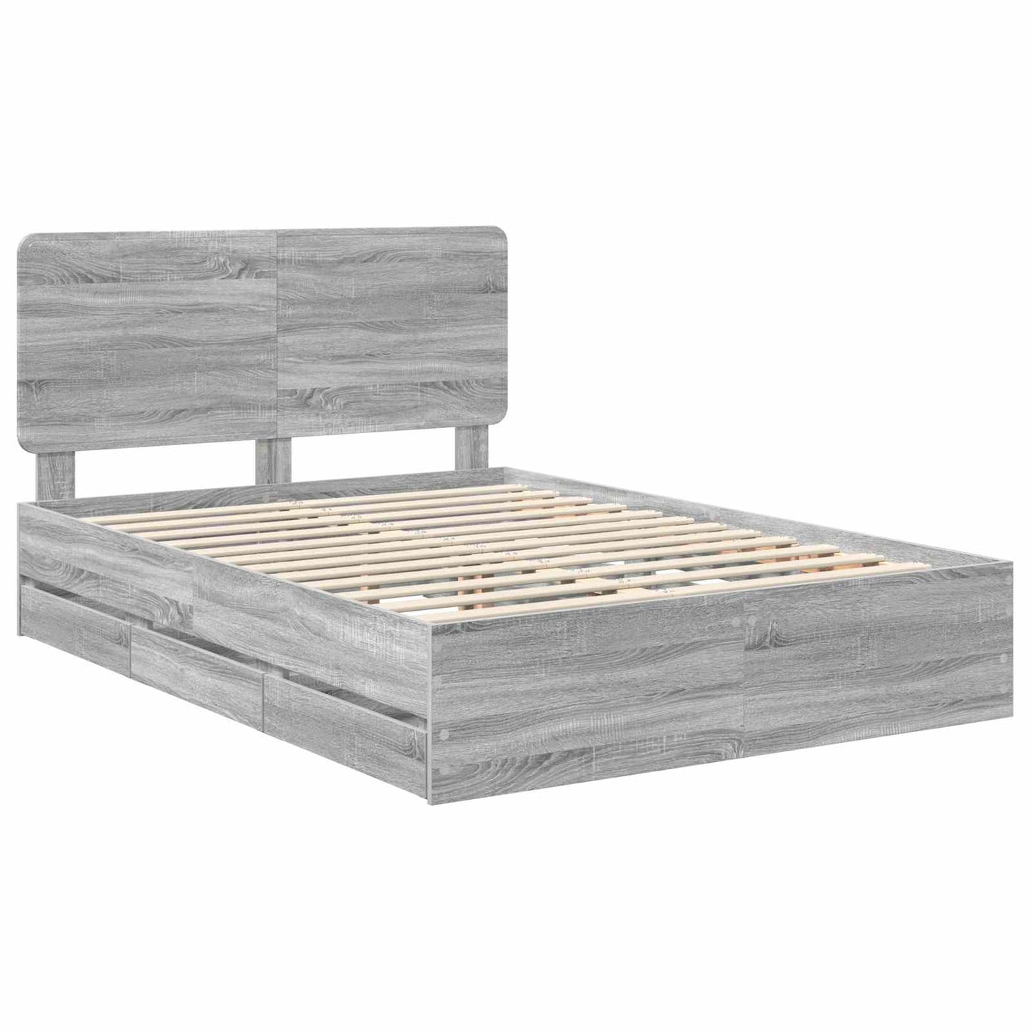 vidaXL Σκελετός Κρεβατιού Γκρίζο Σονομα 160 x 200 cm Μηχανήματος Ξύλο