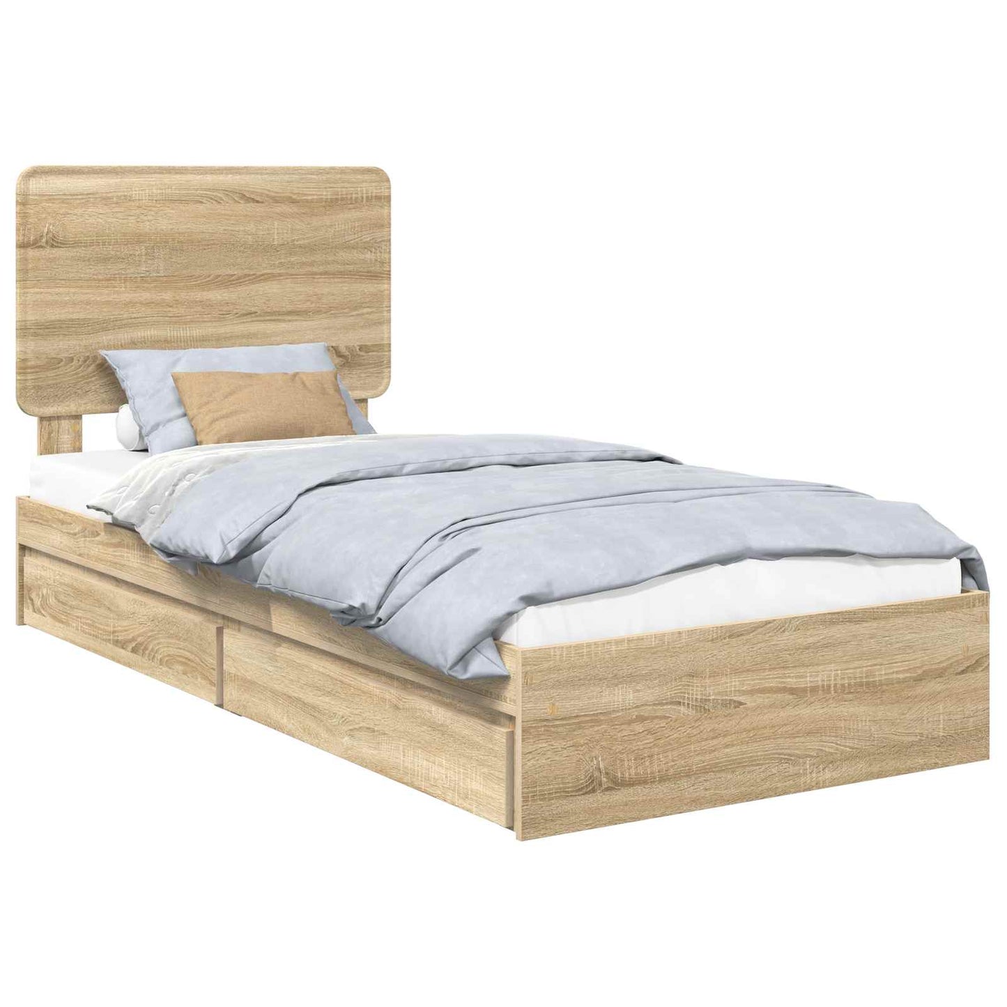 vidaXL Κρεβάτι Αποθήκης Δρύς Sonoma 90 x 200 cm Επεξεργασμένο ξύλο