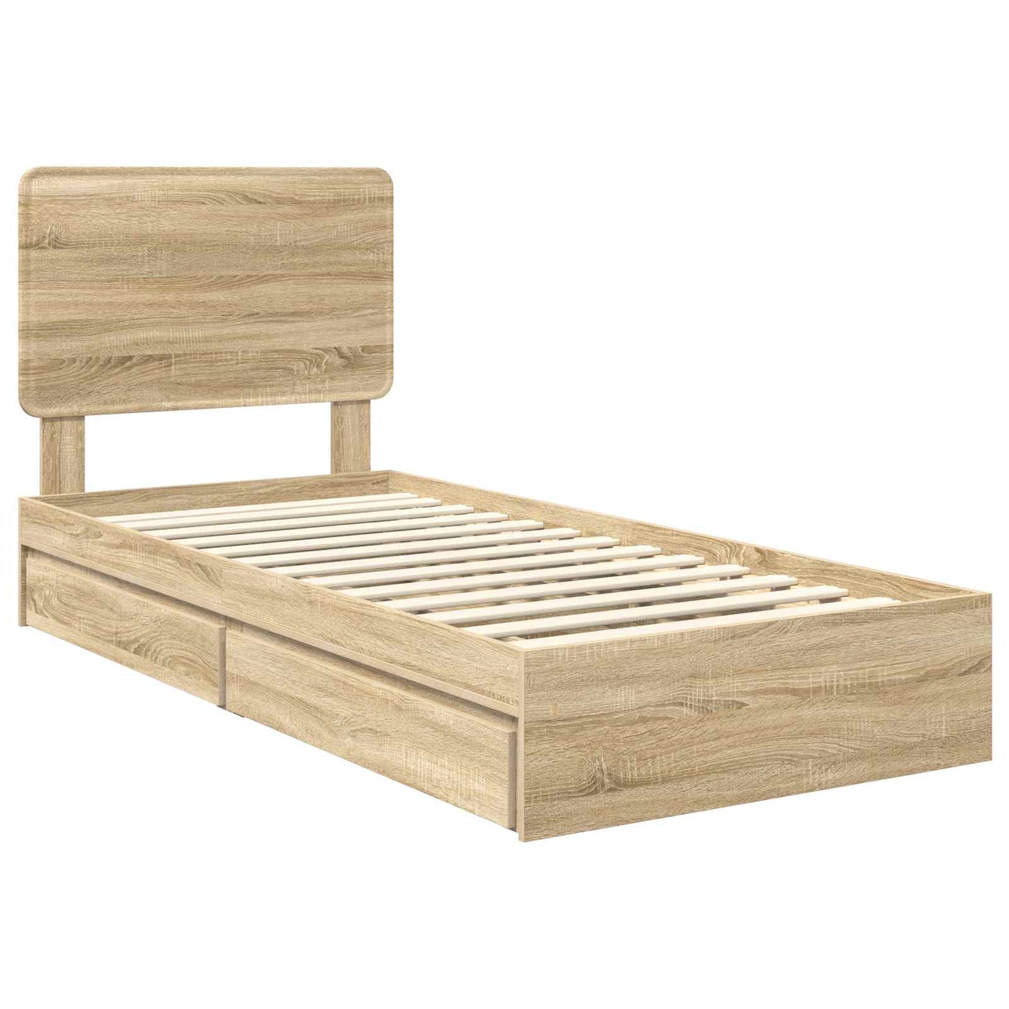 vidaXL Κρεβάτι Αποθήκης Δρύς Sonoma 90 x 200 cm Επεξεργασμένο ξύλο