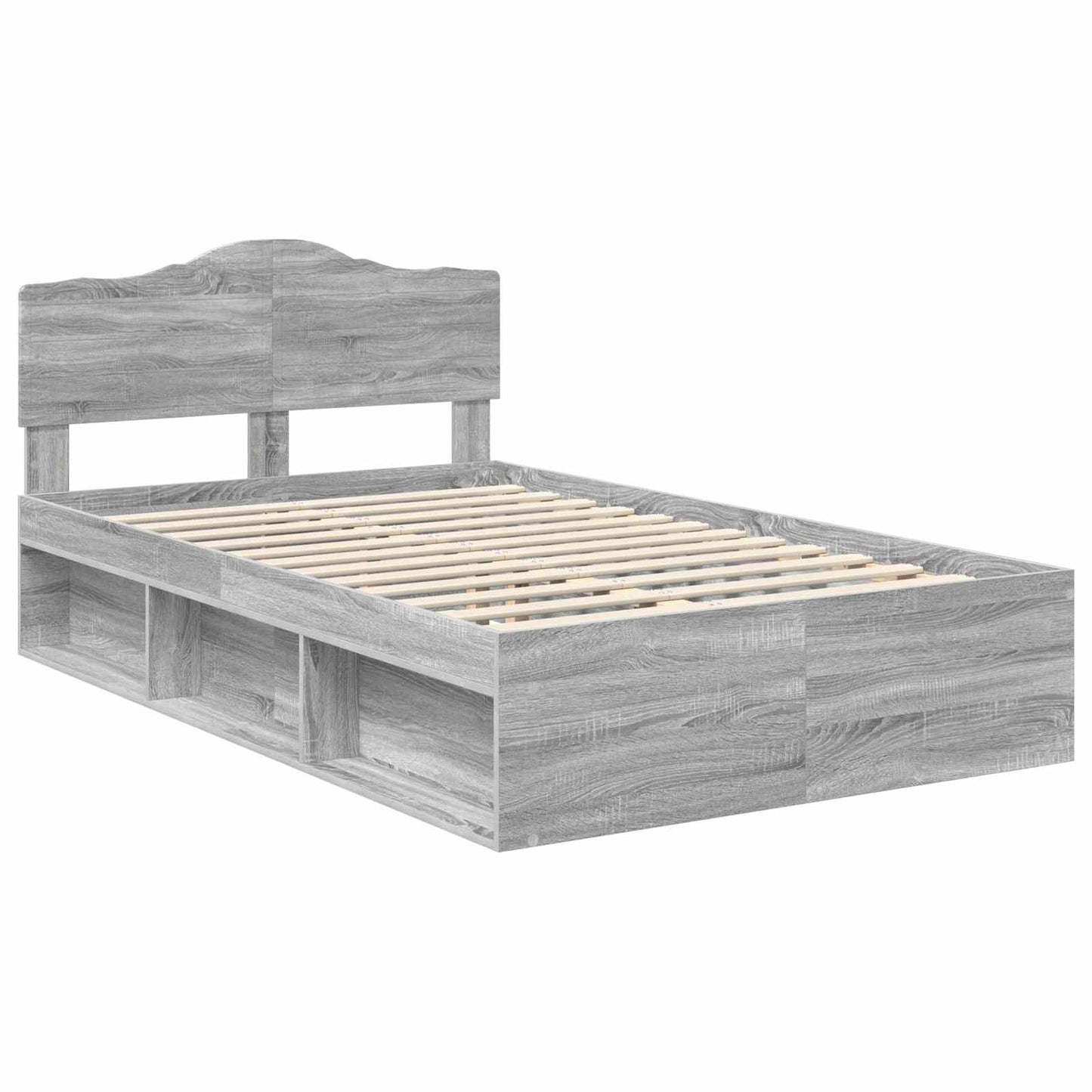 vidaXL Σκελετός Κρεβατιού Γκρι Sonoma 135 x 190 cm