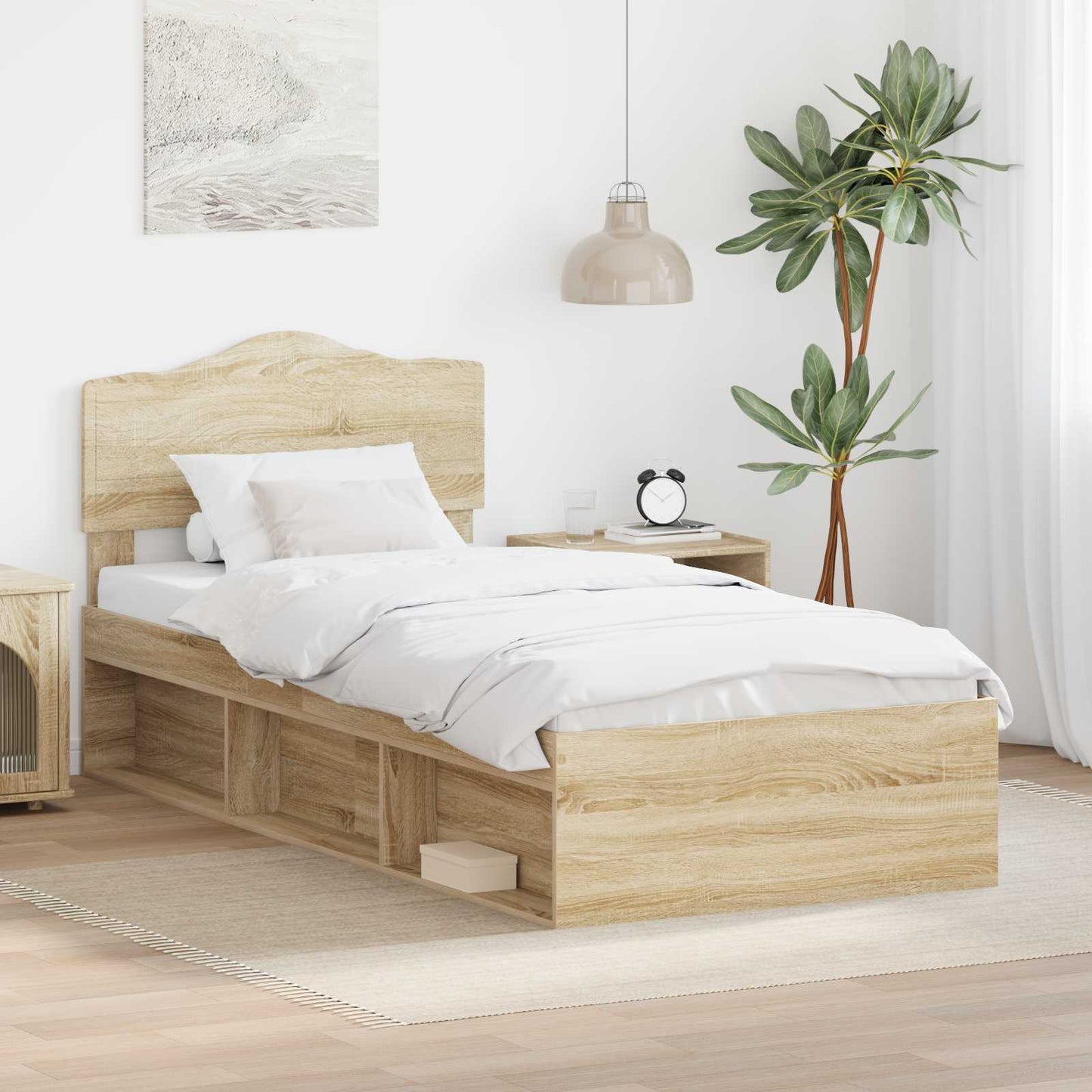 vidaXL Σκελετός Κρεβατιού Σονόμα 90 x 190 cm Στερεά ξυλεία πεύκου