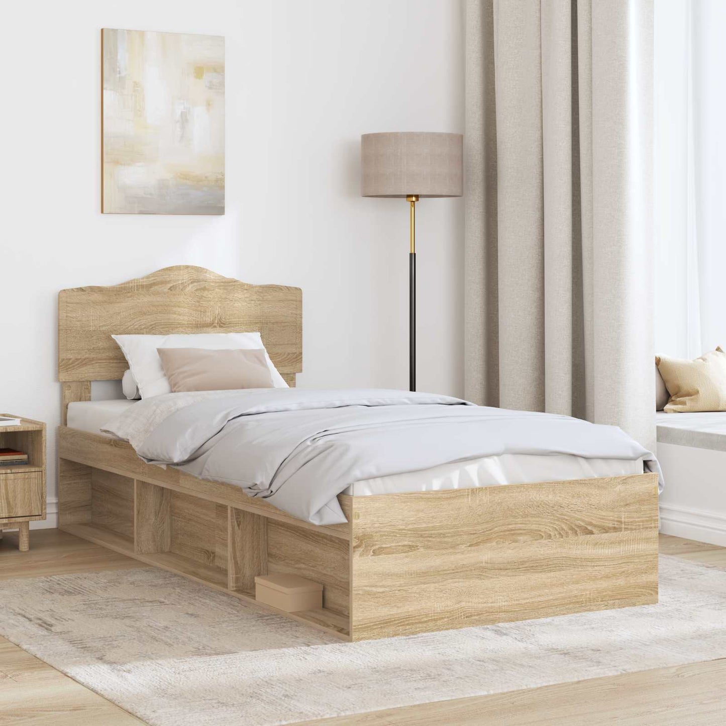 vidaXL Σκελετός Κρεβατιού Σονόμα 90 x 190 cm Στερεά ξυλεία πεύκου
