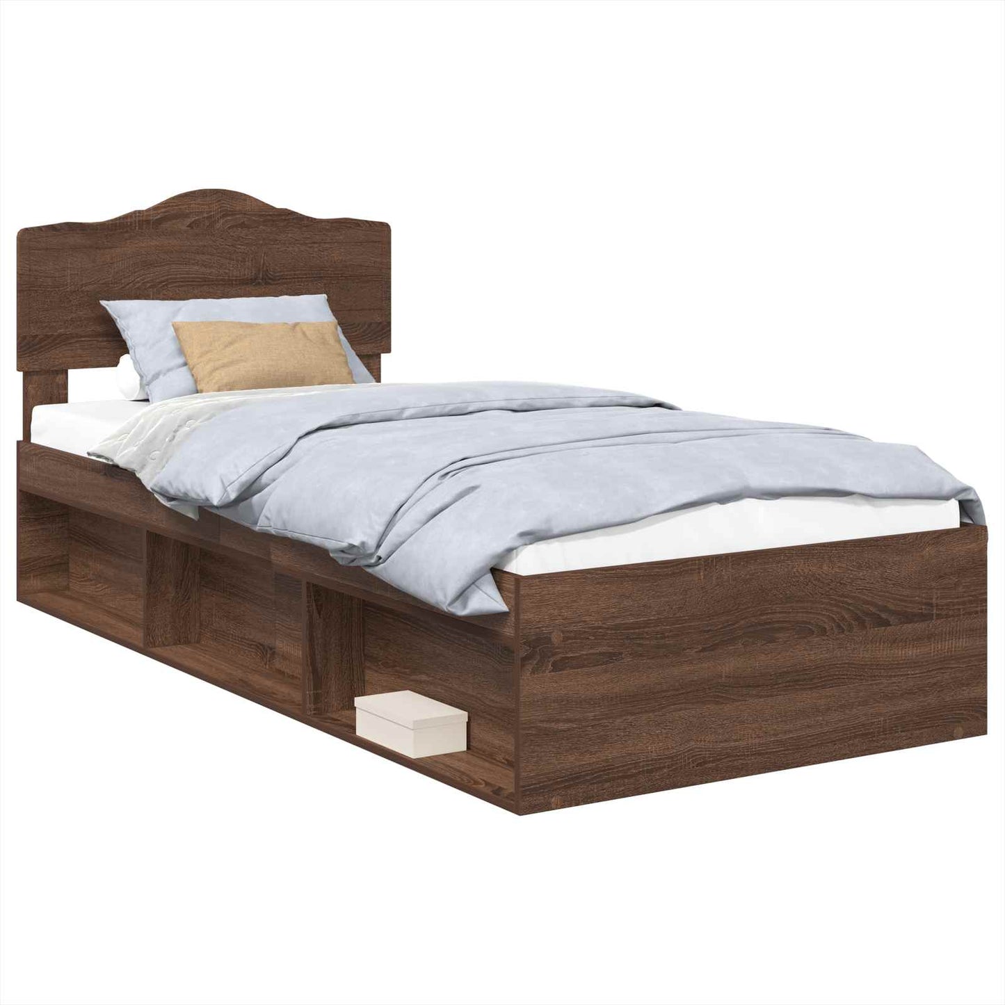 vidaXL Σκελετός Κρεβατιού Καφέ δρυς 75 x 190 cm Στερεά ξυλεία πεύκου