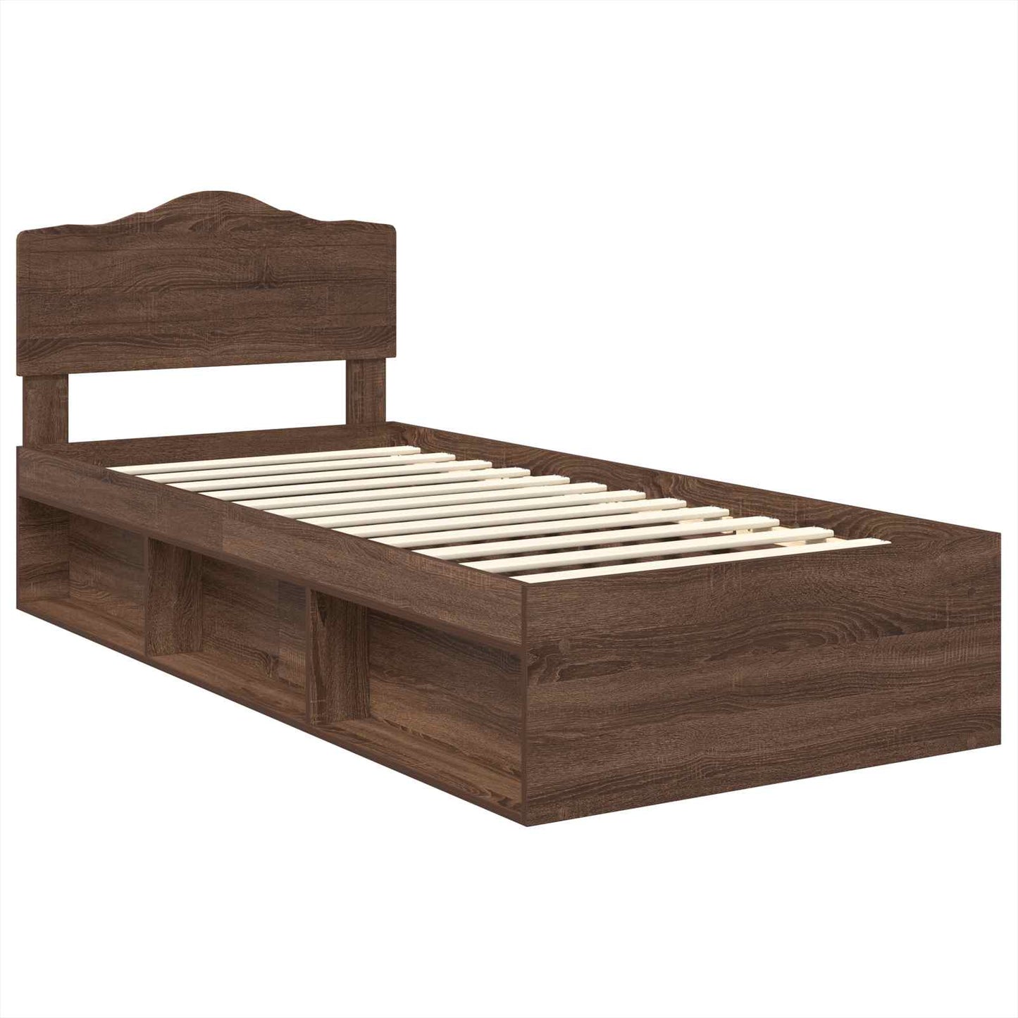 vidaXL Σκελετός Κρεβατιού Καφέ δρυς 75 x 190 cm Στερεά ξυλεία πεύκου