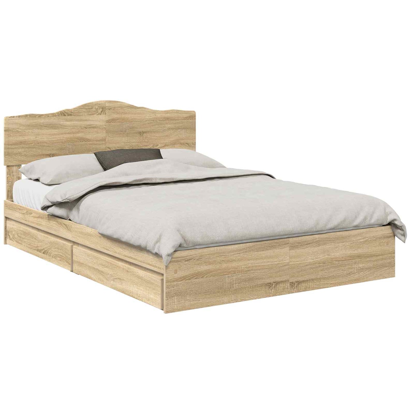 vidaXL Κρεβάτι Αποθήκης Δρύς Sonoma 150 x 200 cm Επεξεργασμένο Ξύλο