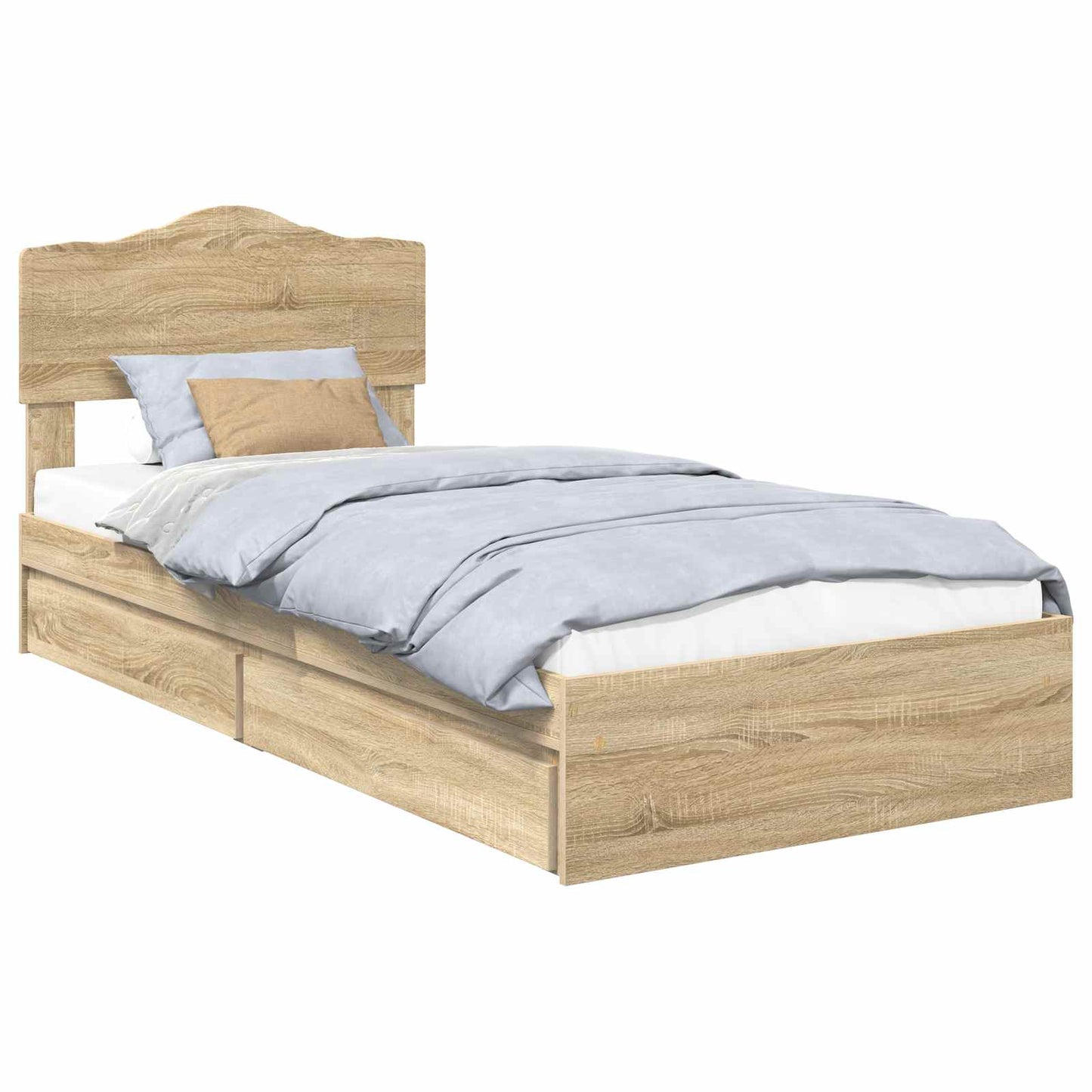 vidaXL Κρεβάτι Αποθήκης Δρύς Sonoma 70 x 190 cm Επεξεργασμένο Ξύλο