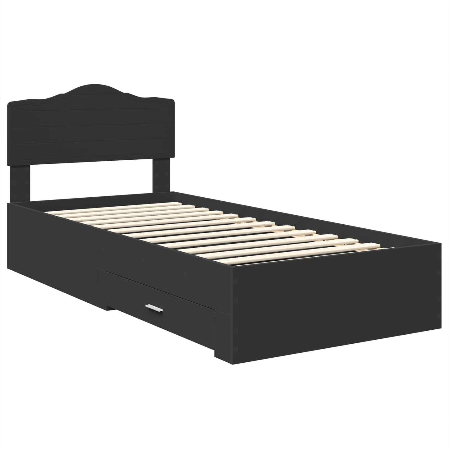 vidaXL Σκελετός Κρεβατιού Μαύρο 70 x 190 cm Επεξεργασμένο Ξύλο