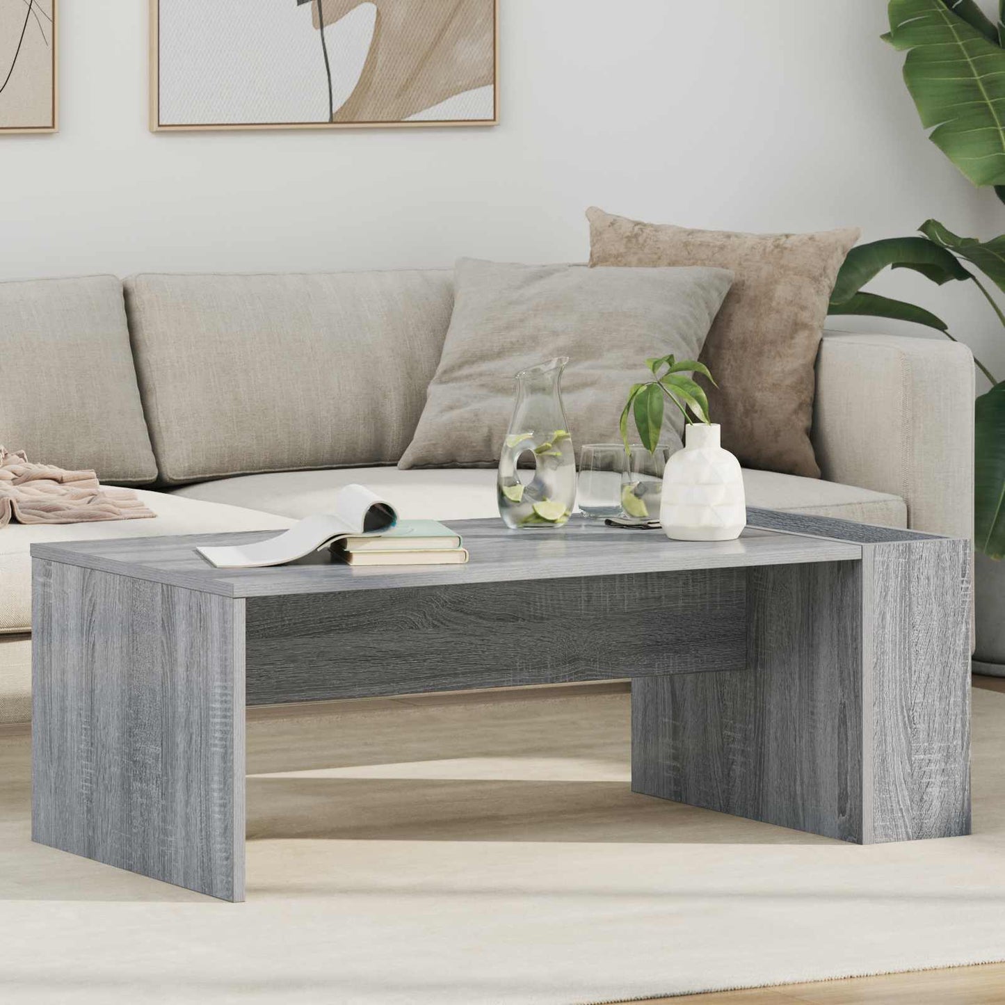 vidaXL Τραπεζάκι σαλονιού Γκρι Sonoma 95 x 50 x 34 εκ