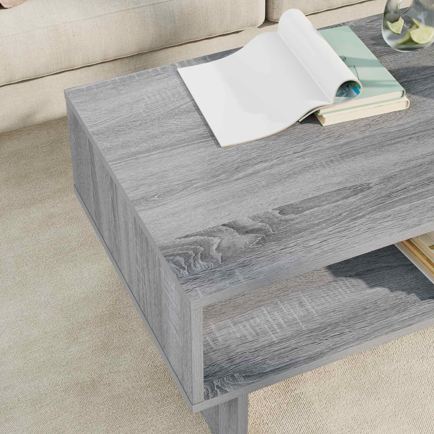vidaXL Τραπεζάκι σαλονιού Γκρι Sonoma 80 x 46 x 35 εκ.