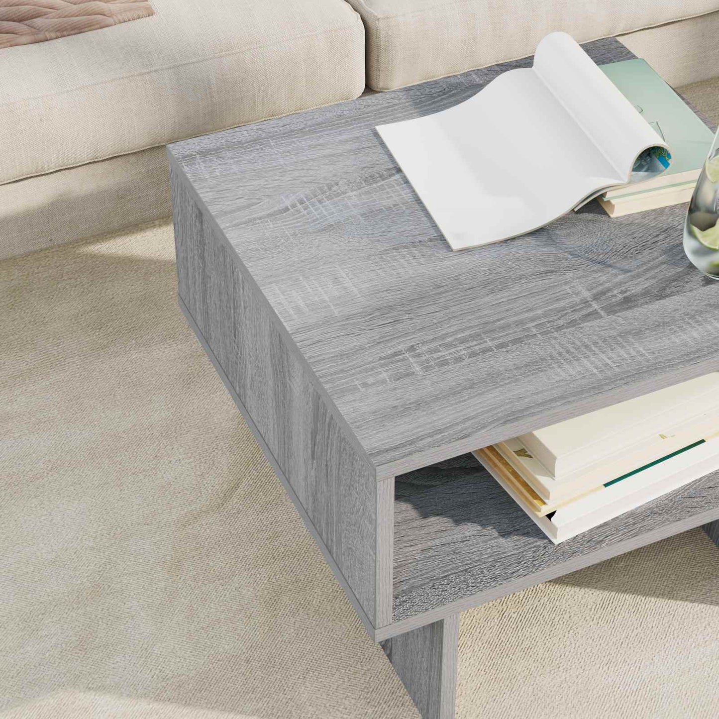 vidaXL Τραπεζάκι σαλονιού Γκρι Sonoma 48 x 46 x 35 εκ.