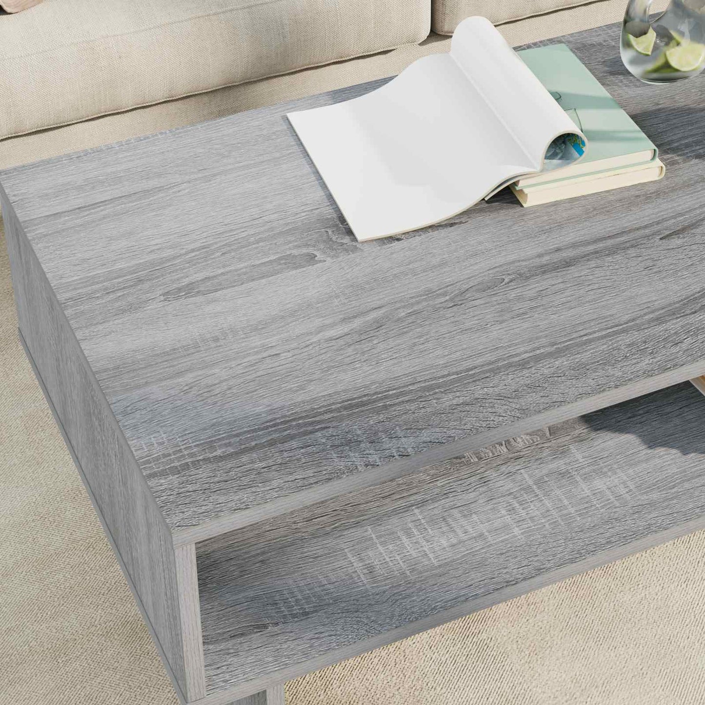 vidaXL Τραπεζάκι σαλονιού Γκρι Sonoma 100 x 46 x 35 εκ.