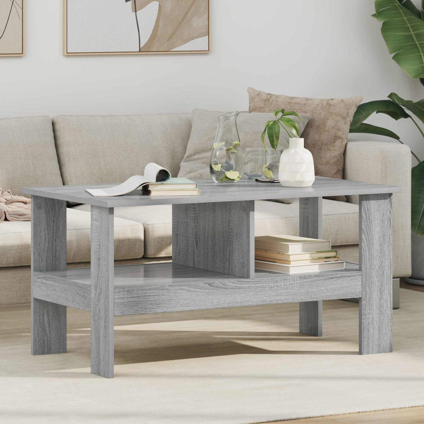vidaXL Τραπεζάκι σαλονιού Γκρι Sonoma 90 x 50 x 45 cm