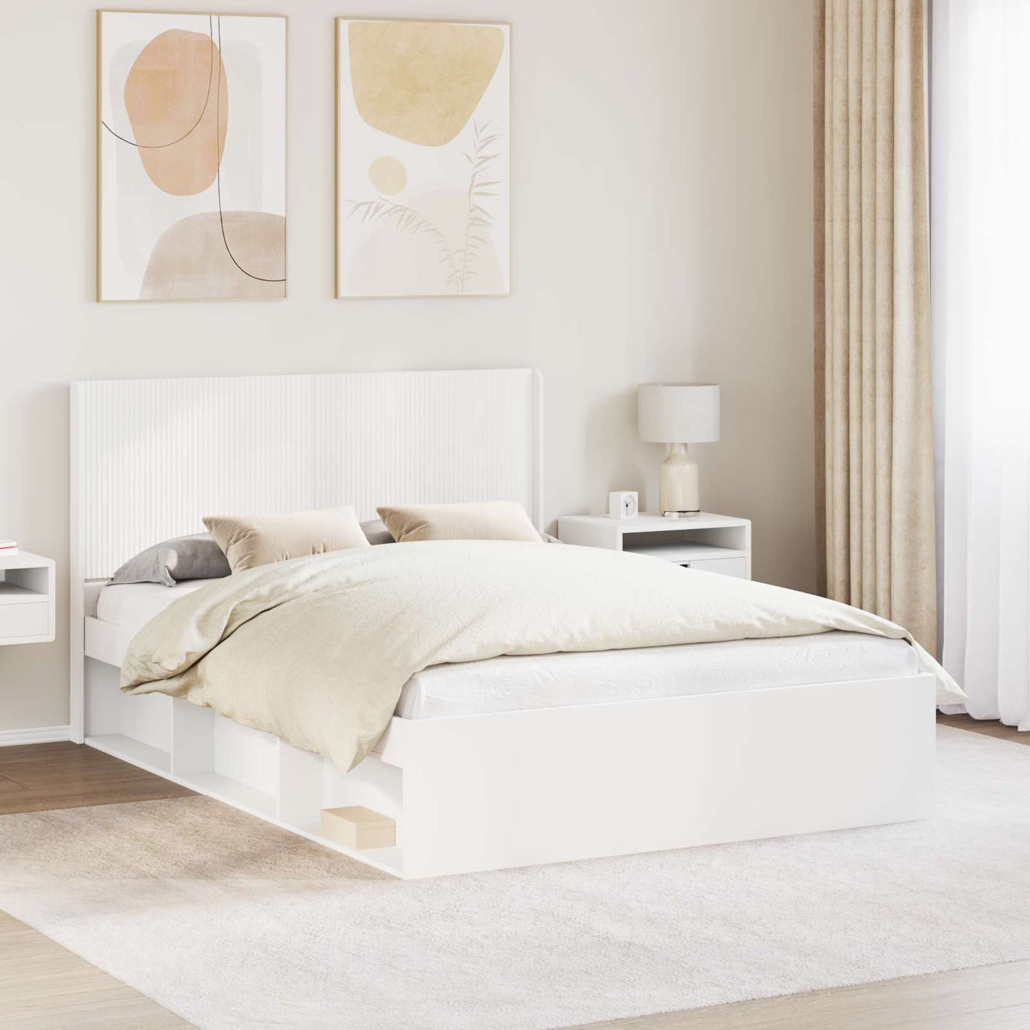 vidaXL Καλάθι με αποθήκη και κεφαλάρι Λευκό 150 x 200 cm