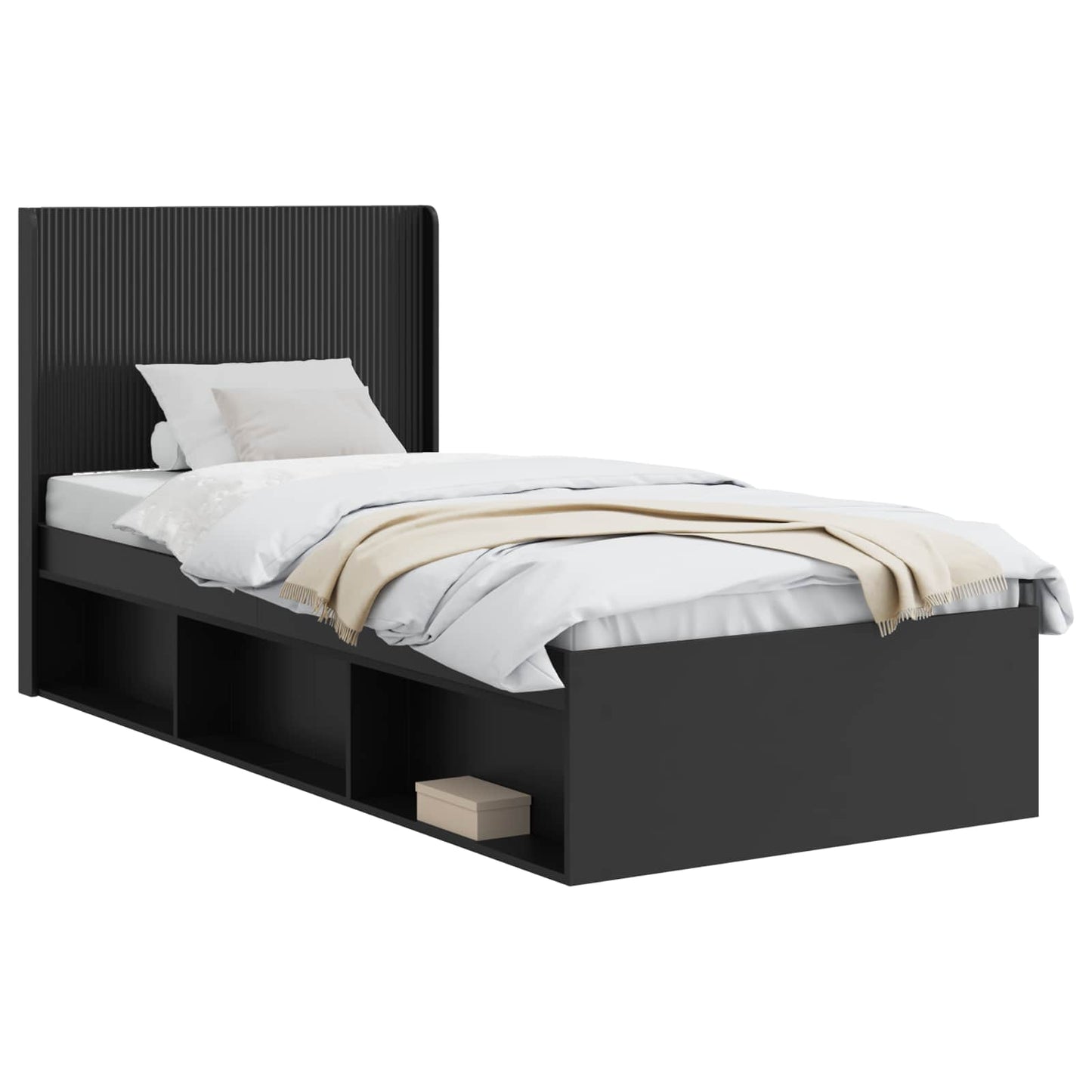 vidaXL Καλάθι με αποθήκη και κεφαλάρι Μαύρο 100 x 200 cm