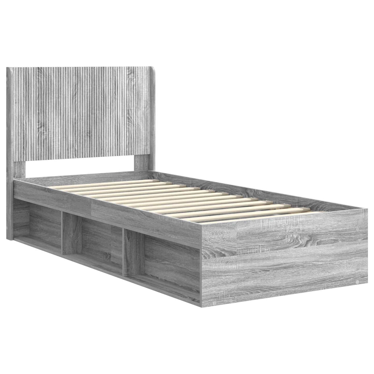 vidaXL Καλάθι με αποθήκη και κεφαλάρι Γκρι Sonoma 100 x 200 cm