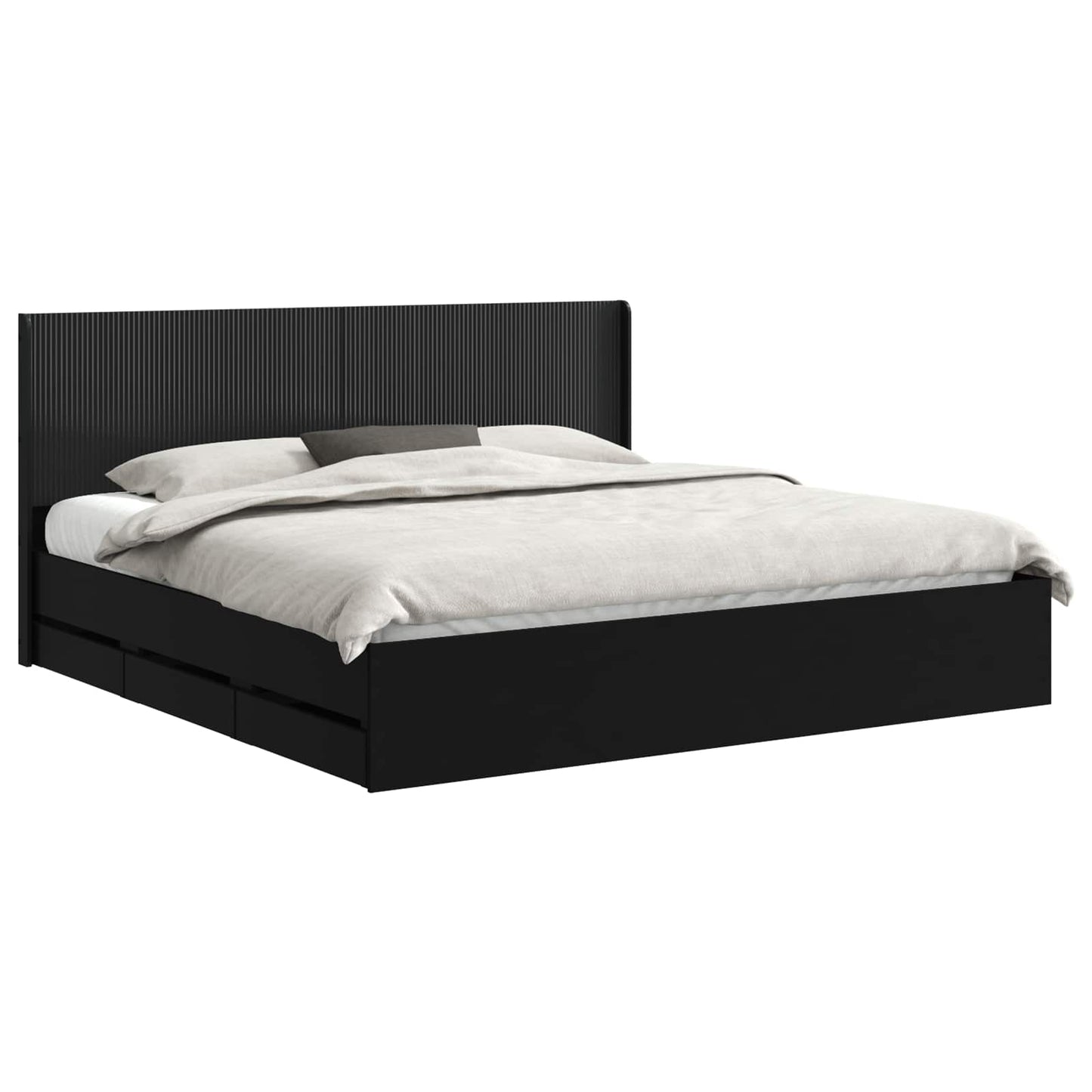 vidaXL Καλάθι με αποθήκη και κεφαλάρι Μαύρο 200 x 200 cm