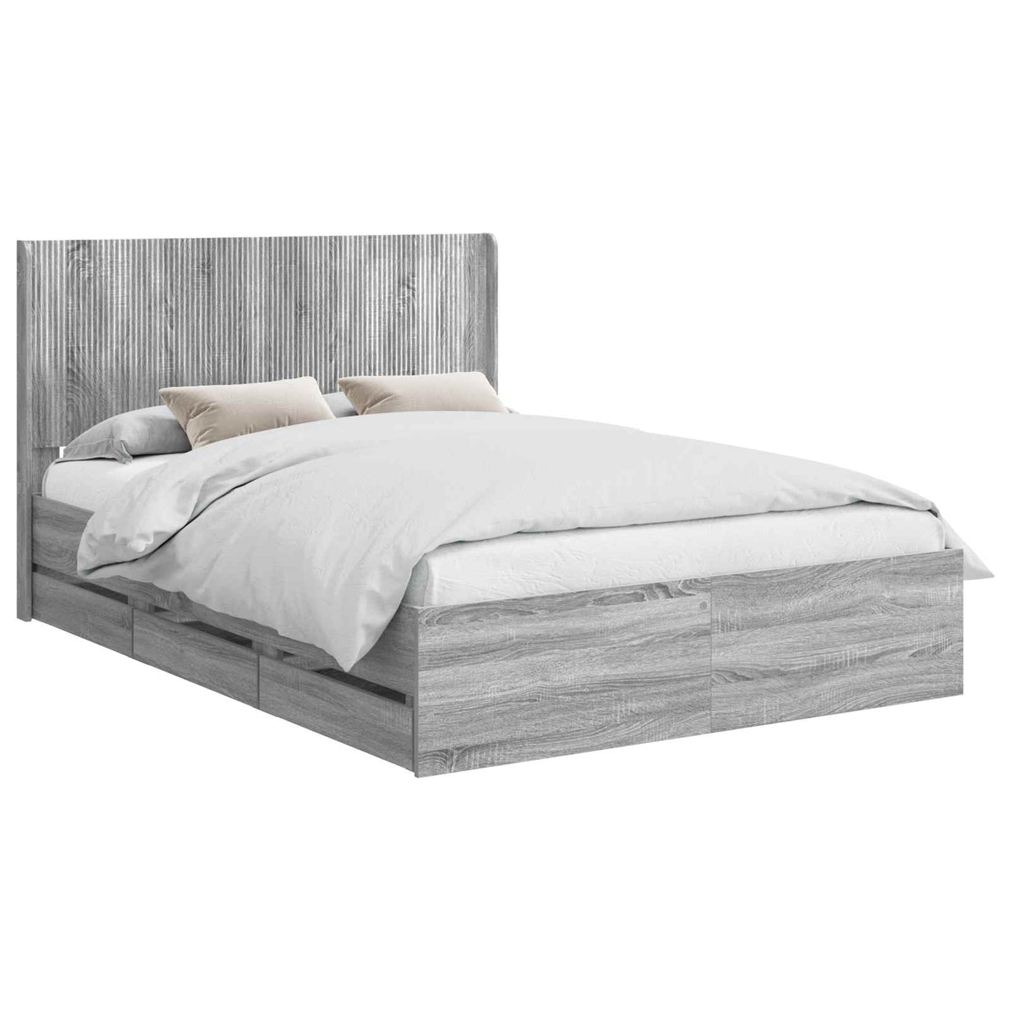 vidaXL Καλάθι με αποθήκη και κεφαλάρι Γκρι Sonoma 160 x 200 cm
