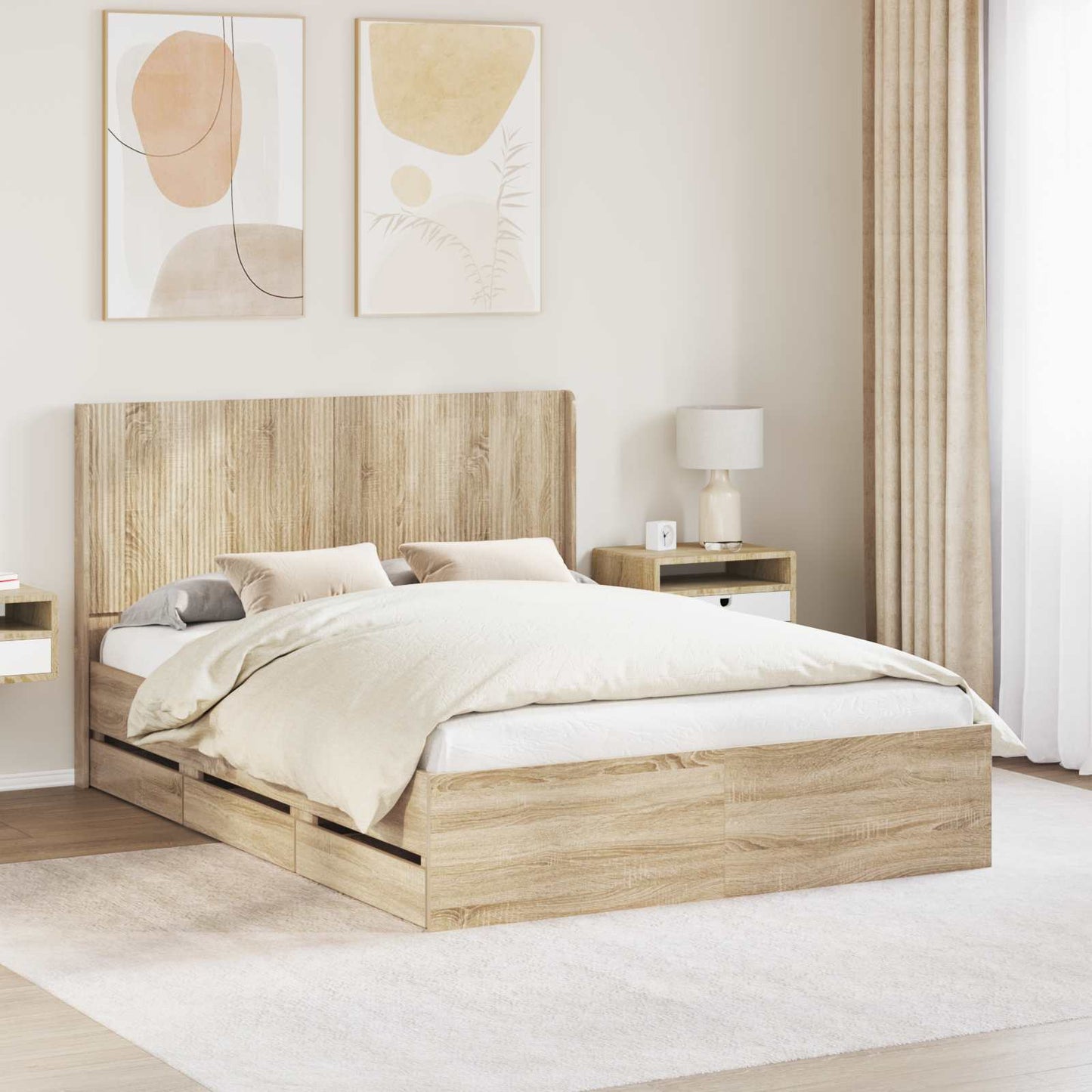 vidaXL Καλάθι με αποθήκη και κεφαλάρι Sonoma Δρυς 150 x 200 cm