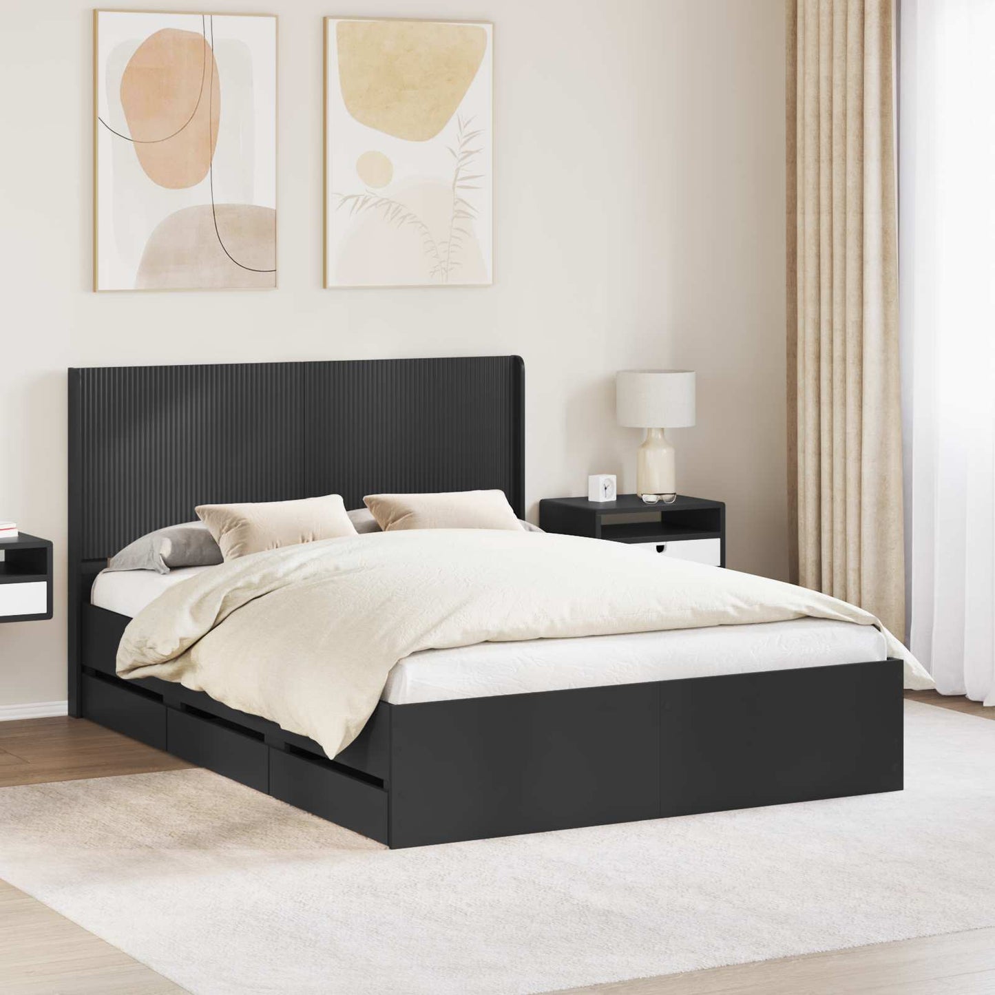 vidaXL Καλάθι με αποθήκη και κεφαλάρι Μαύρο 120 x 190 cm