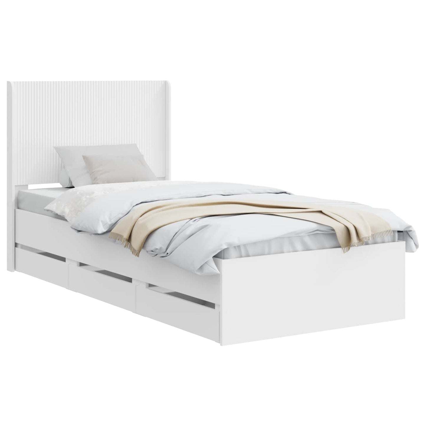 vidaXL Καλάθι με αποθήκη και κεφαλάρι Λευκό 90 x 200 cm