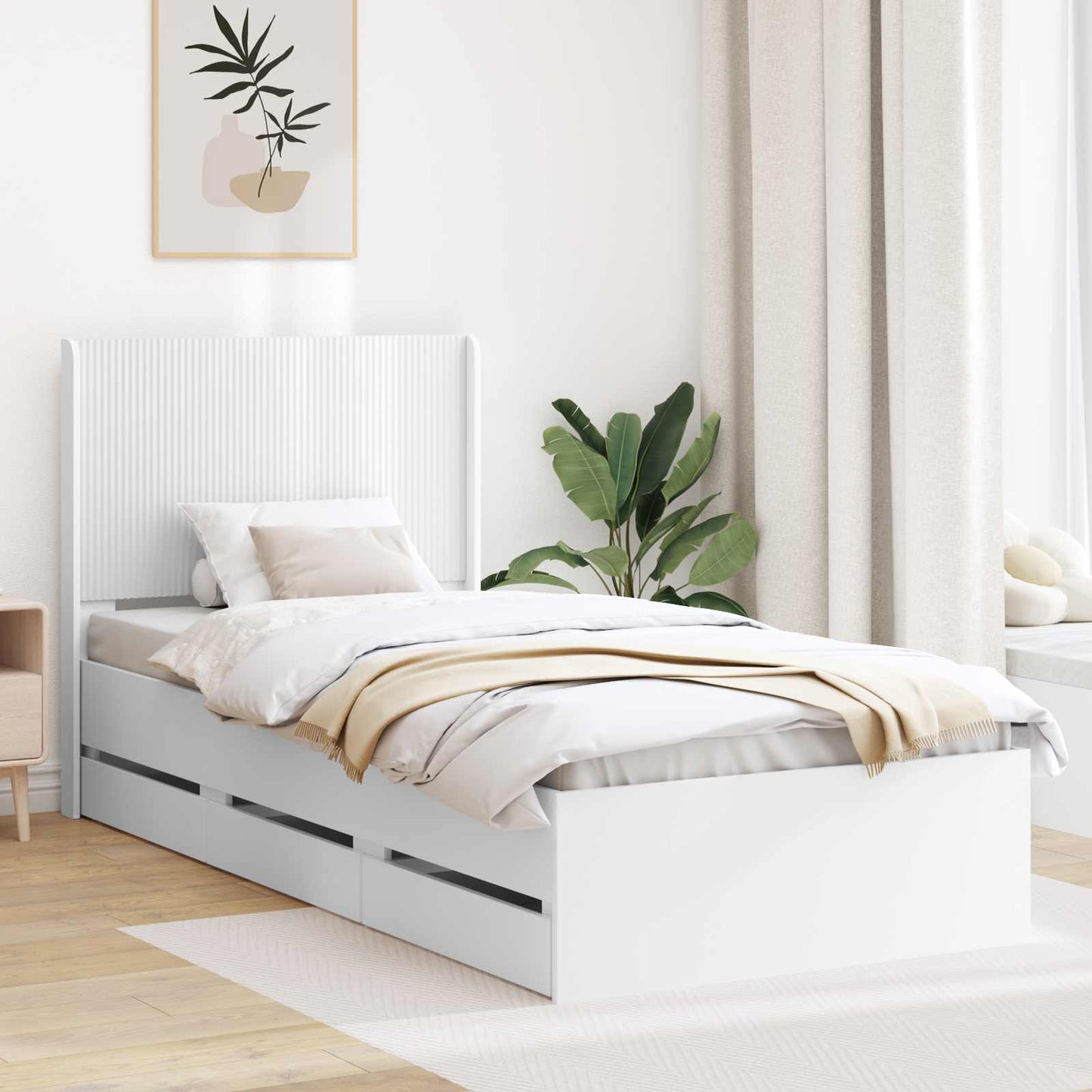 vidaXL Καλάθι με αποθήκη και κεφαλάρι Λευκό 75 x 190 cm