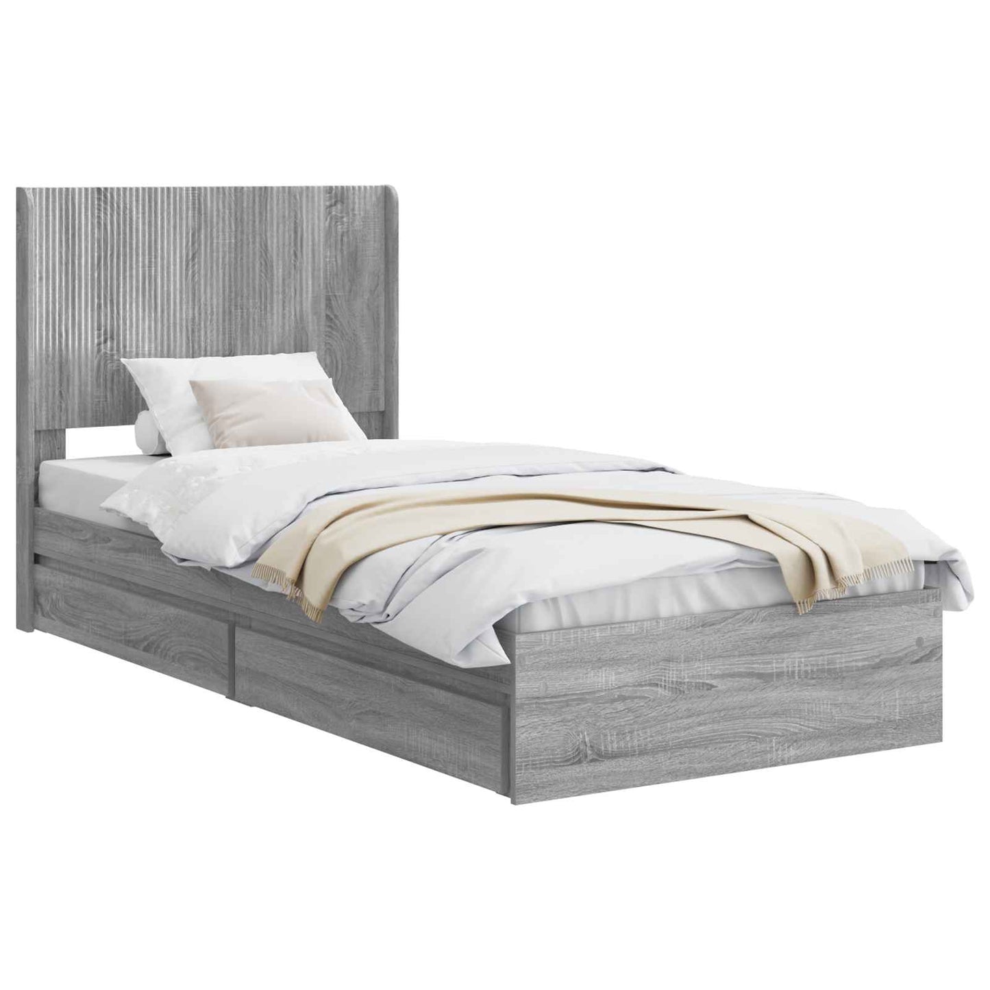 vidaXL Καλάθι με αποθήκη και κεφαλάρι Γκρι Sonoma 90 x 200 cm