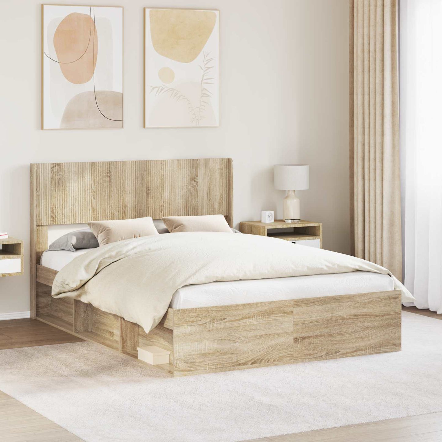 vidaXL Καλάθι με αποθήκη και κεφαλάρι Sonoma Δρυς 150 x 200 cm