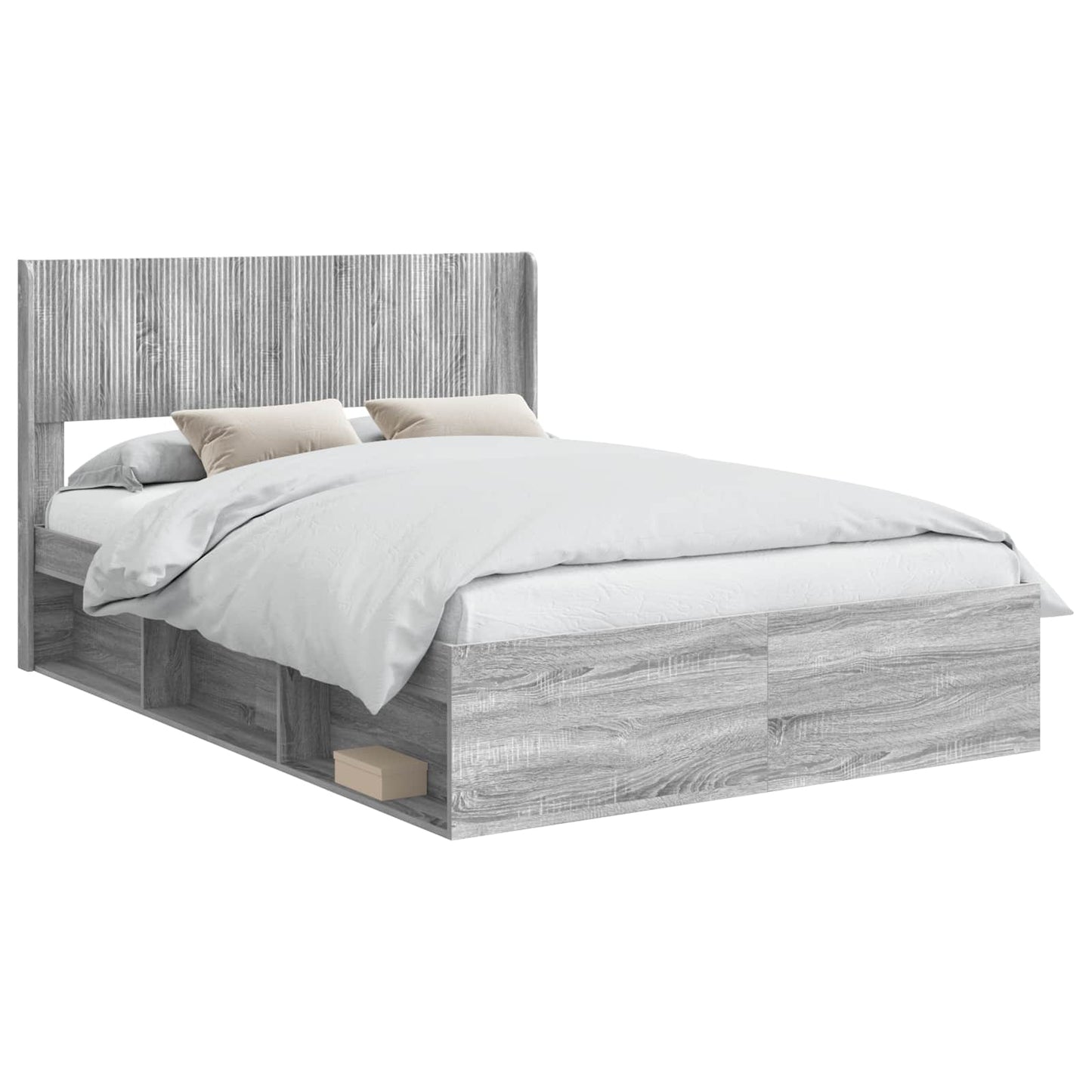 vidaXL Καλάθι με αποθήκη και κεφαλάρι Γκρι Sonoma 150 x 200 cm