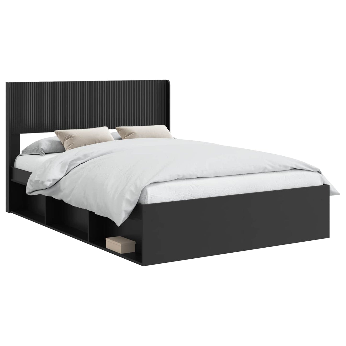 vidaXL Καλάθι με αποθήκη και κεφαλάρι Μαύρο 135 x 190 cm