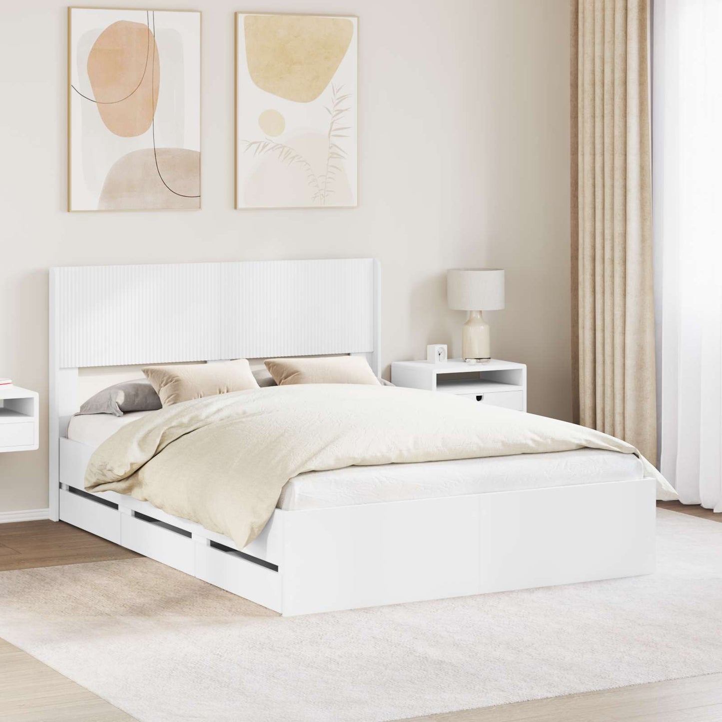 vidaXL Καλάθι με αποθήκη και κεφαλάρι Λευκό 150 x 200 cm