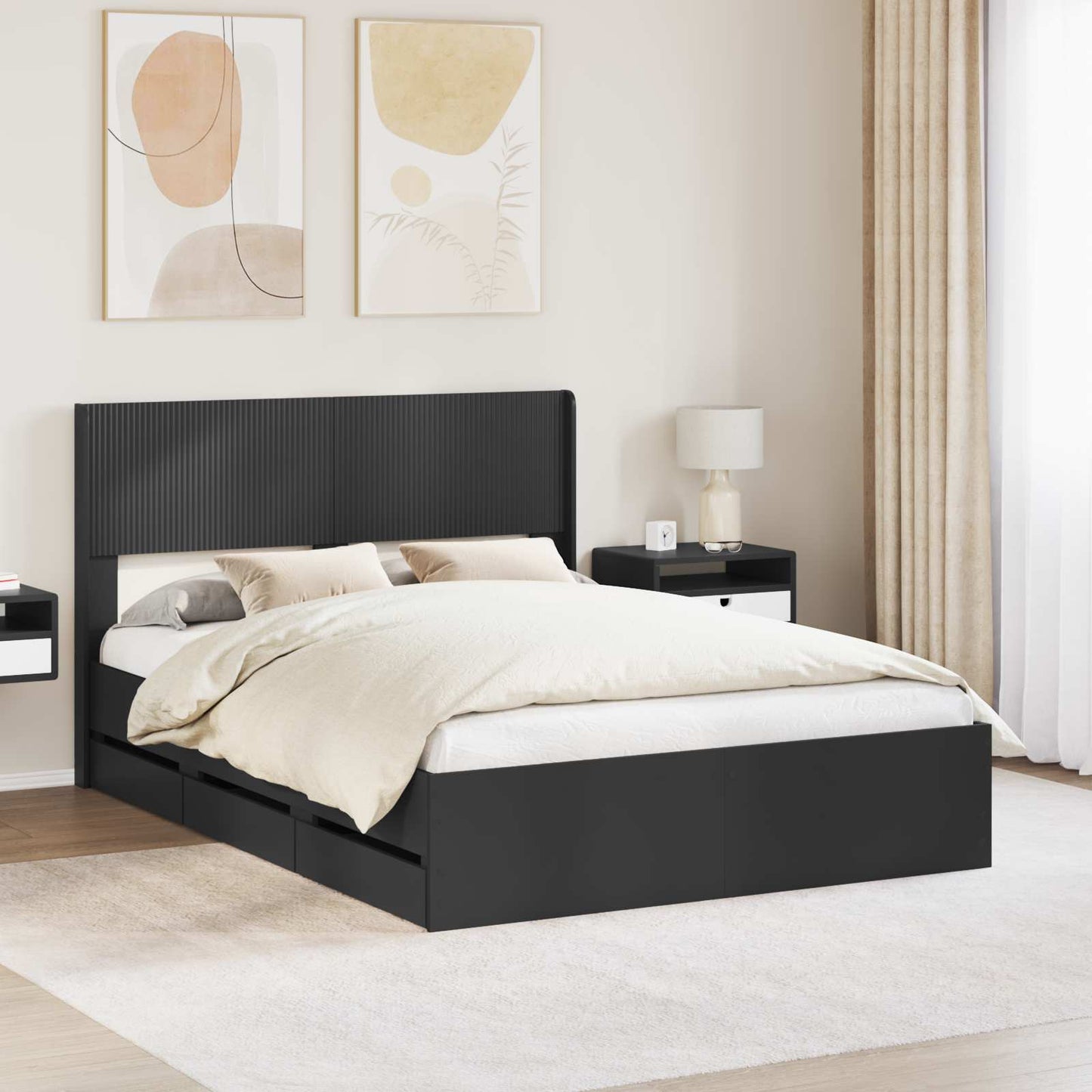 vidaXL Καλάθι με αποθήκη και κεφαλάρι Μαύρο 150 x 200 cm