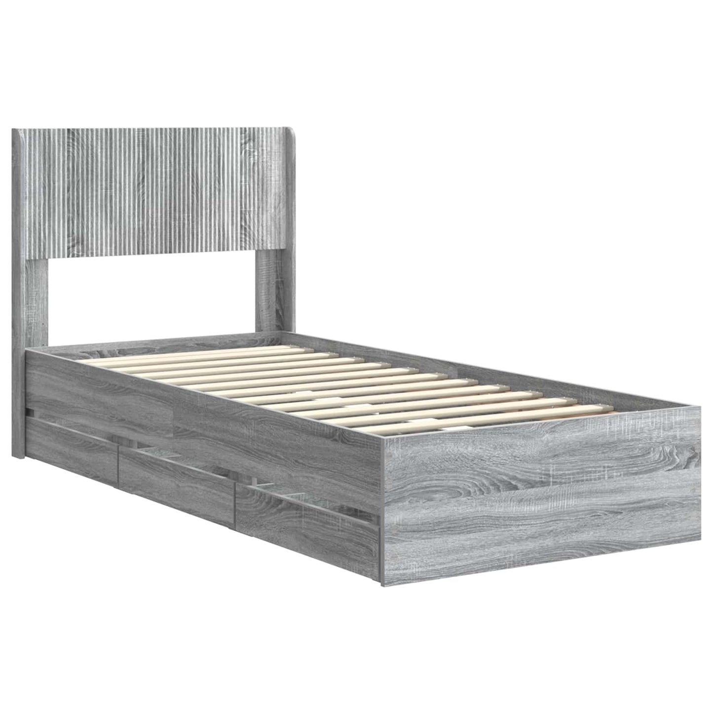 vidaXL Καλάθι με αποθήκη και κεφαλάρι Γκρι Sonoma 75 x 190 cm