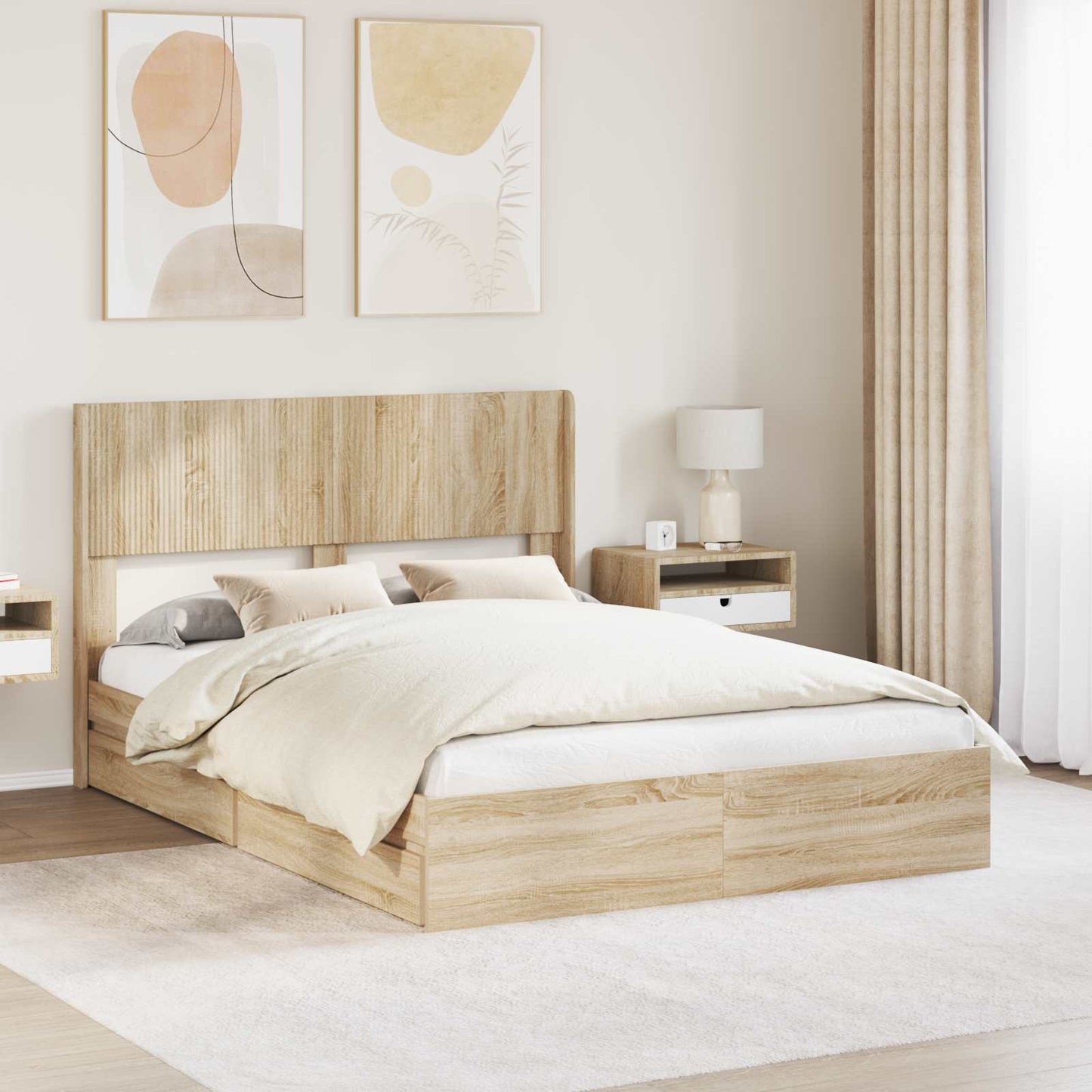vidaXL Καλάθι με αποθήκη και κεφαλάρι Sonoma Δρυς 135 x 190 cm