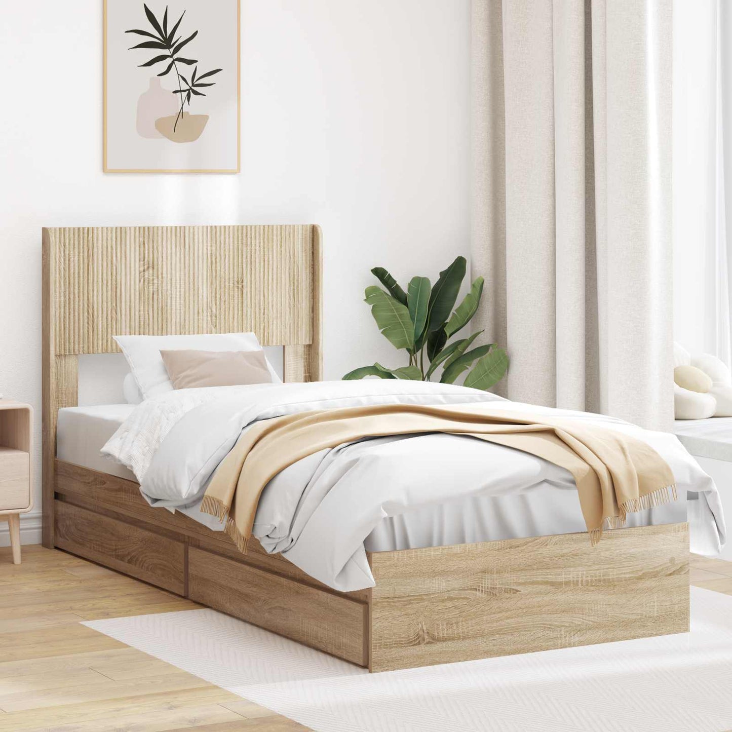vidaXL Καλάθι με αποθήκη και κεφαλάρι Sonoma Δρυς 100 x 200 cm