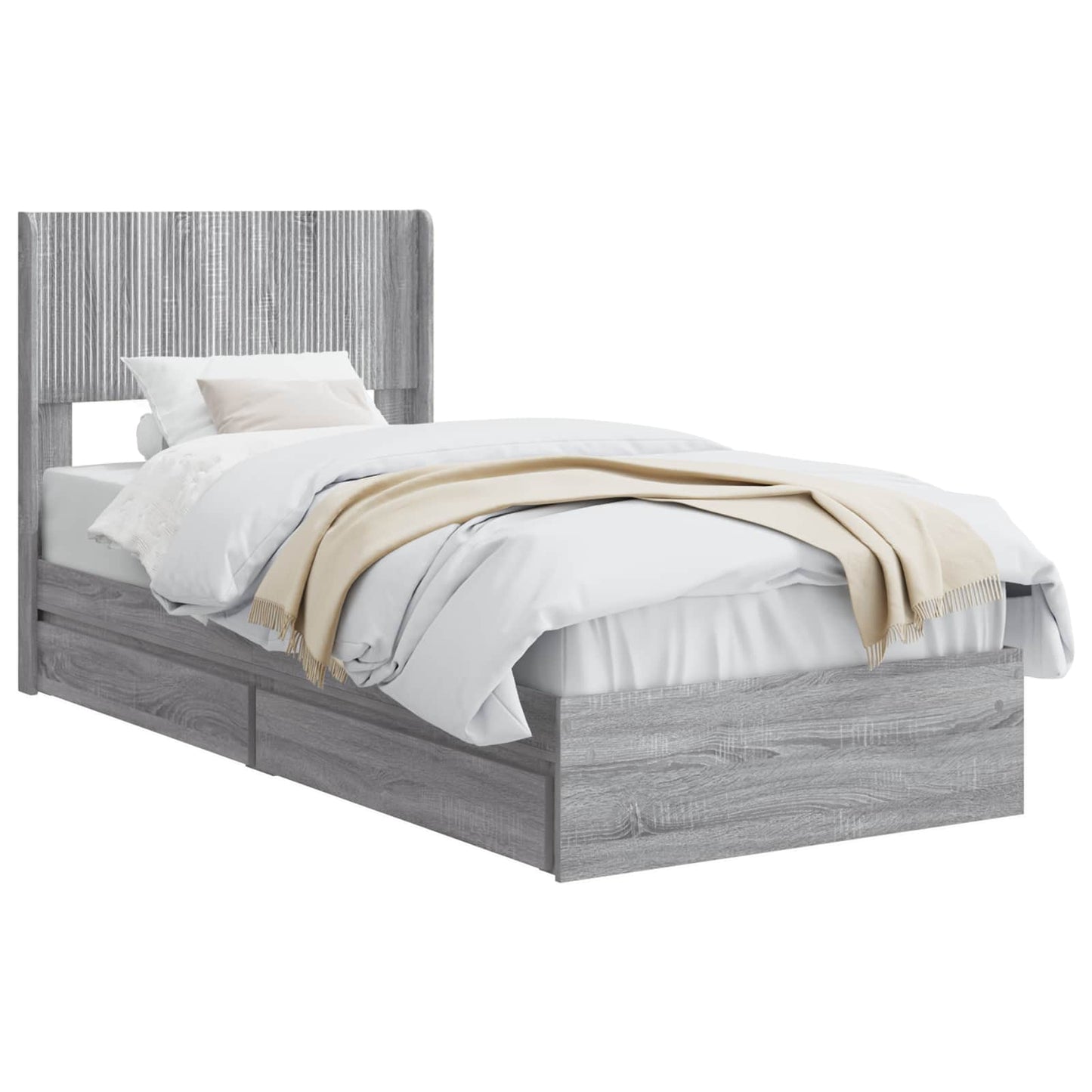vidaXL Καλάθι με αποθήκη και κεφαλάρι Γκρι Sonoma 90 x 200 cm