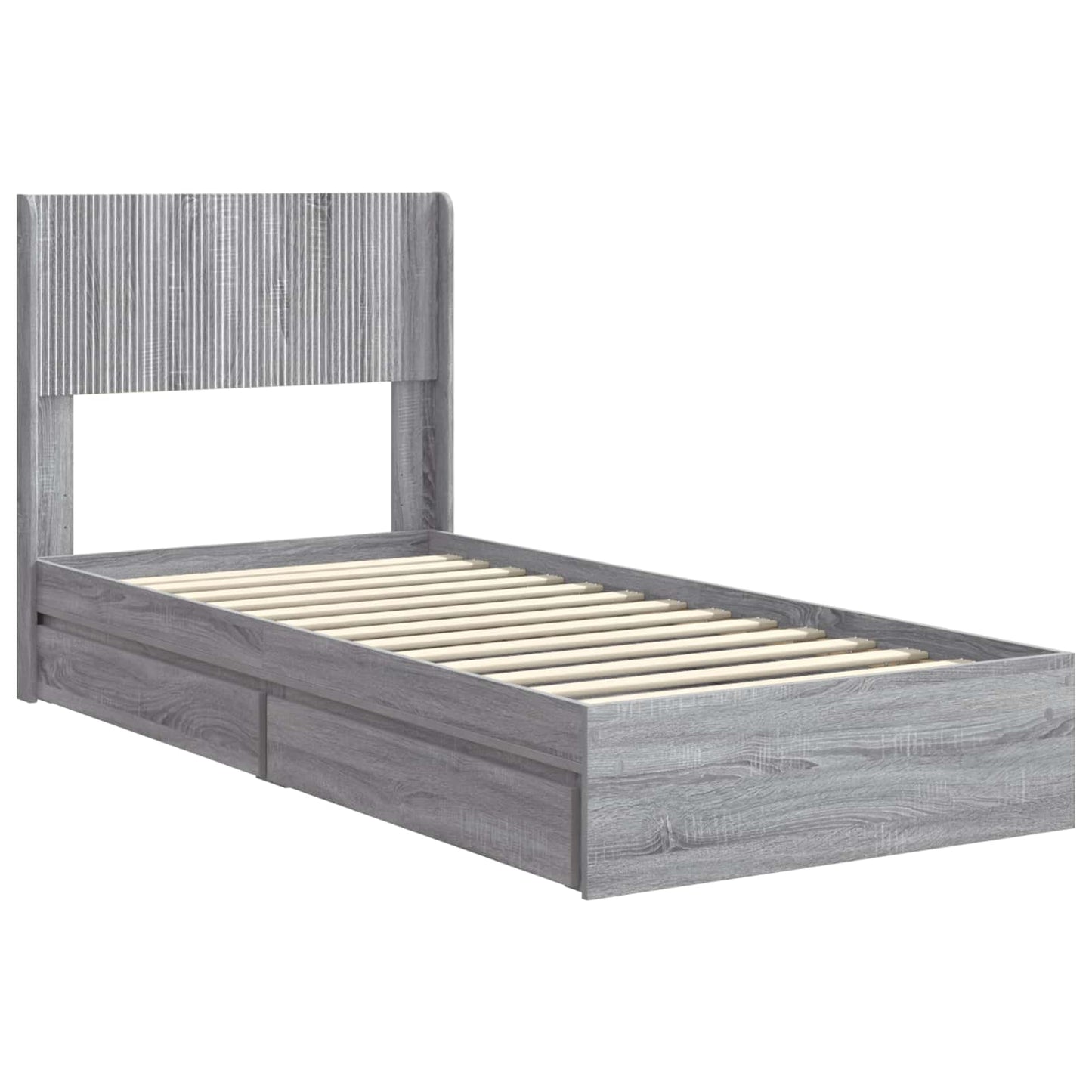 vidaXL Καλάθι με αποθήκη και κεφαλάρι Γκρι Sonoma 90 x 190 cm