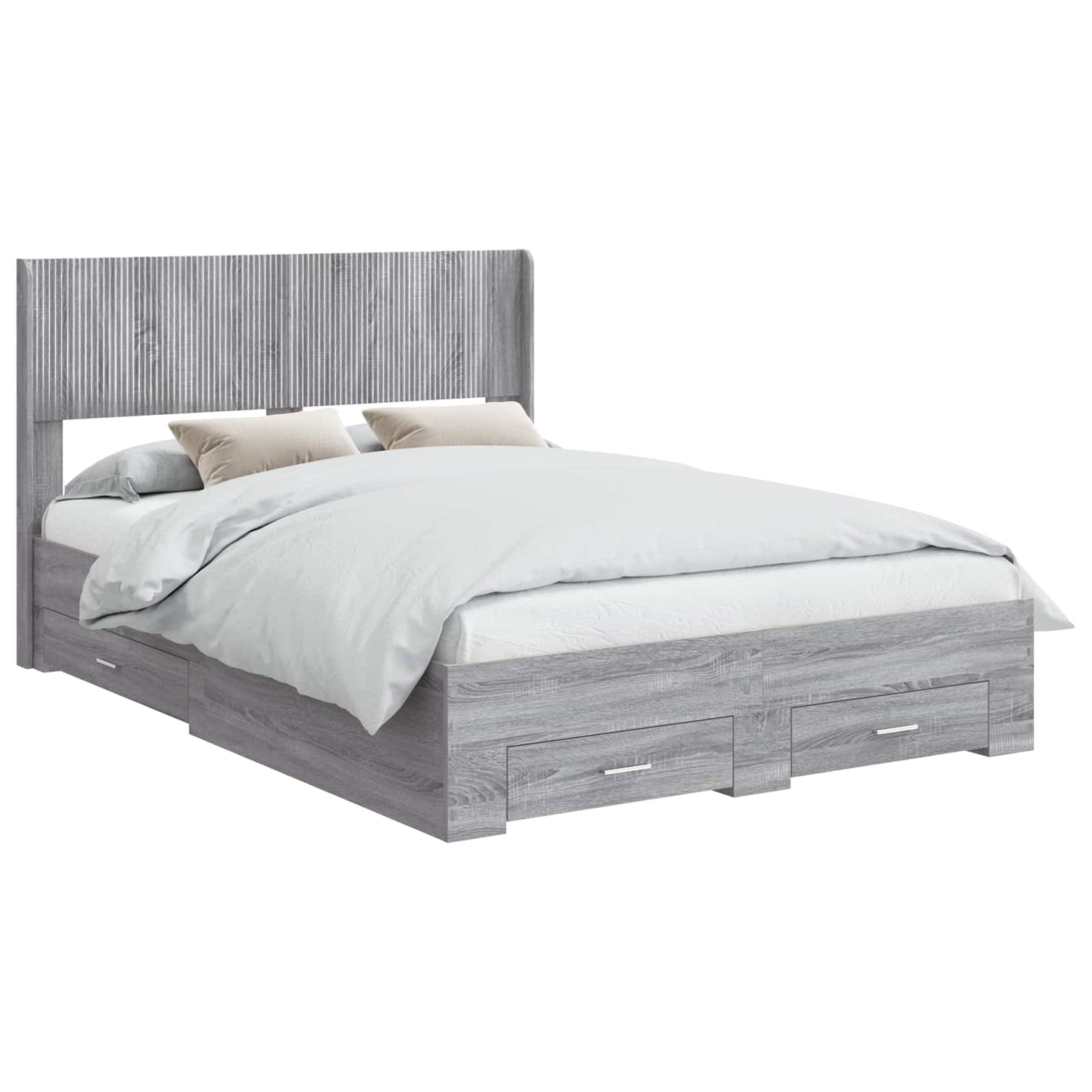 vidaXL Καλάθι με αποθήκη και κεφαλάρι Γκρι Sonoma 140 x 200 cm