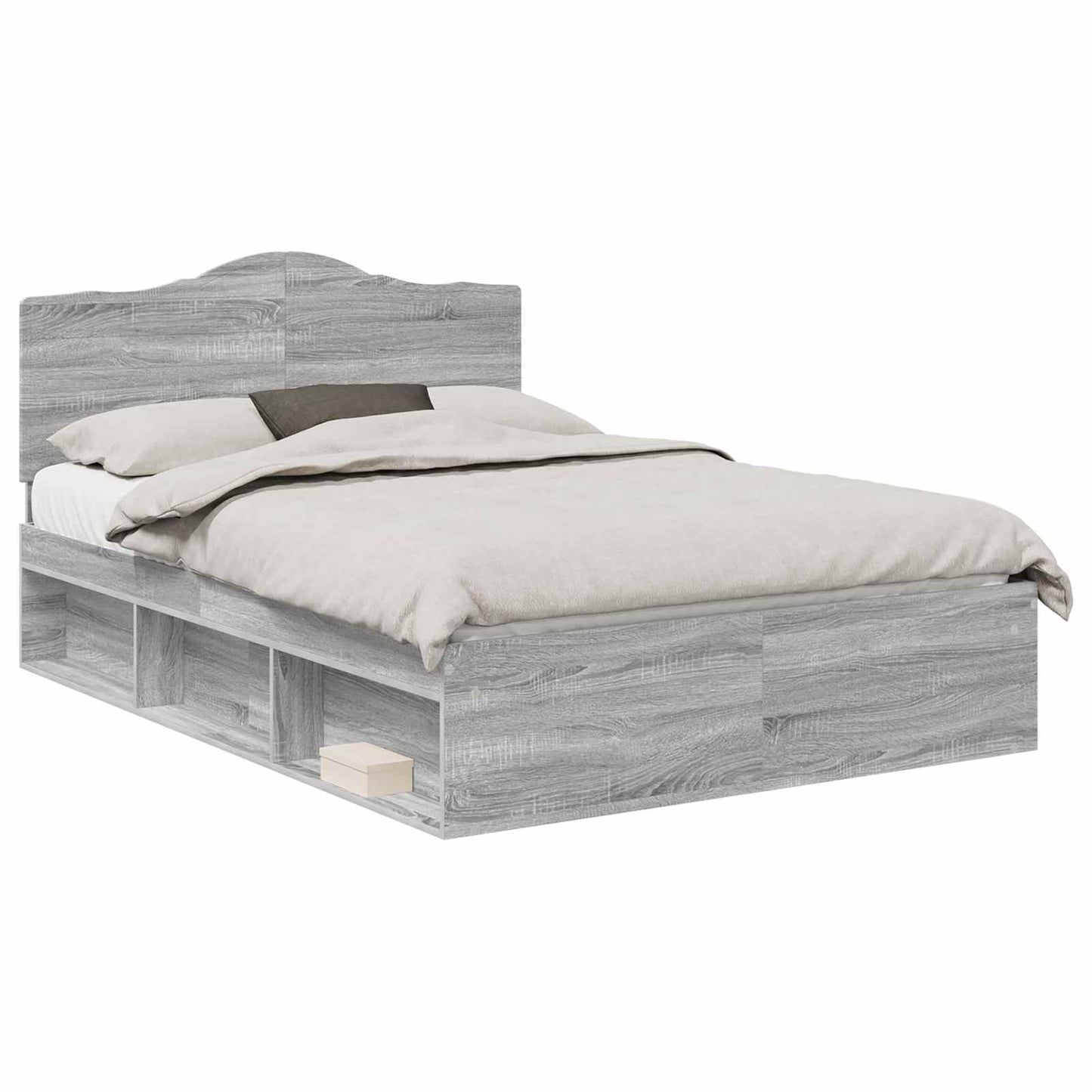 vidaXL Σκελετός Κρεβατιού Γκρι Sonoma 150 x 200 cm