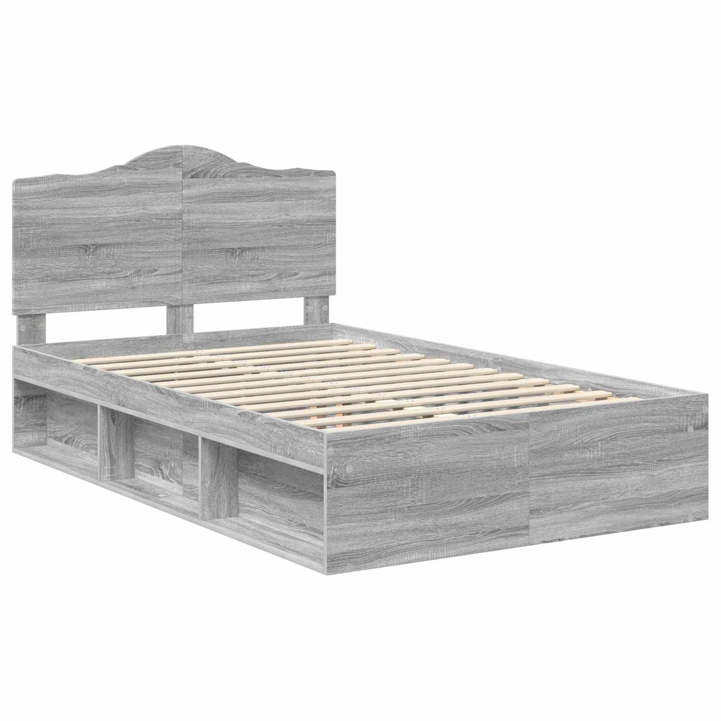 vidaXL Σκελετός Κρεβατιού Γκρι Sonoma 135 x 190 cm