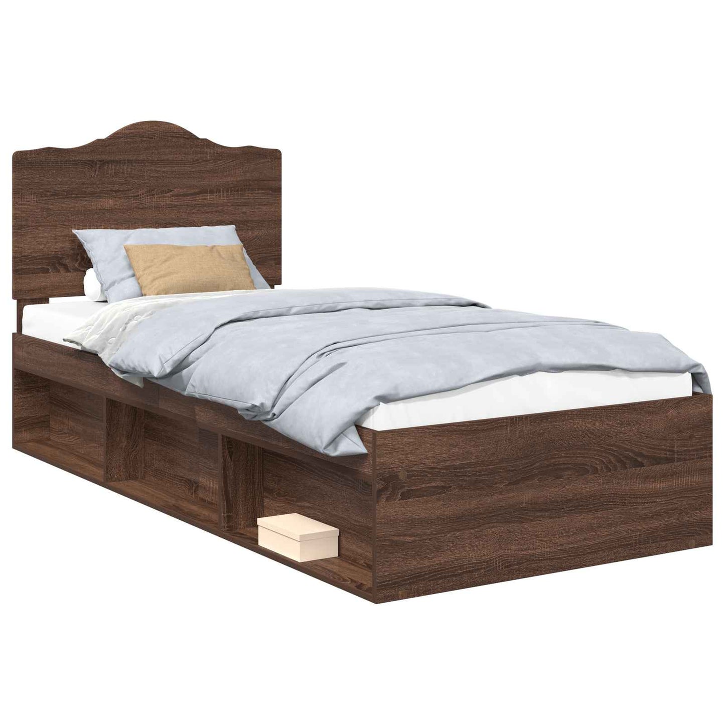 vidaXL Σκελετός Κρεβατιού Καφέ δρυς 90 x 190 cm Στερεά ξυλεία πεύκου