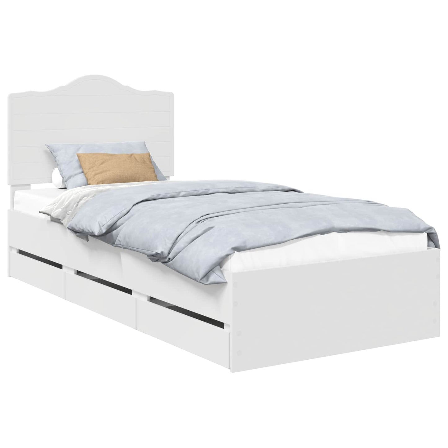vidaXL Σκελετός Κρεβατιού Λευκός 75 x 190 cm Μηχανήματος Ξύλο