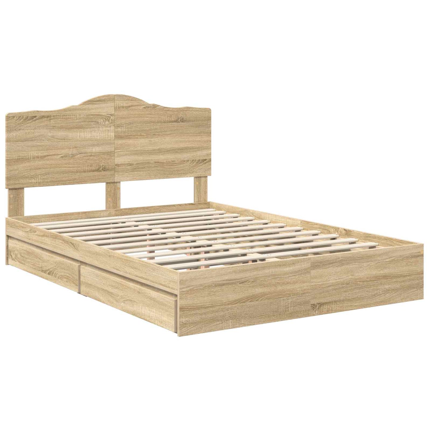 vidaXL Κρεβάτι Αποθήκης Δρύς Sonoma 160 x 200 cm Επεξεργασμένο ξύλο