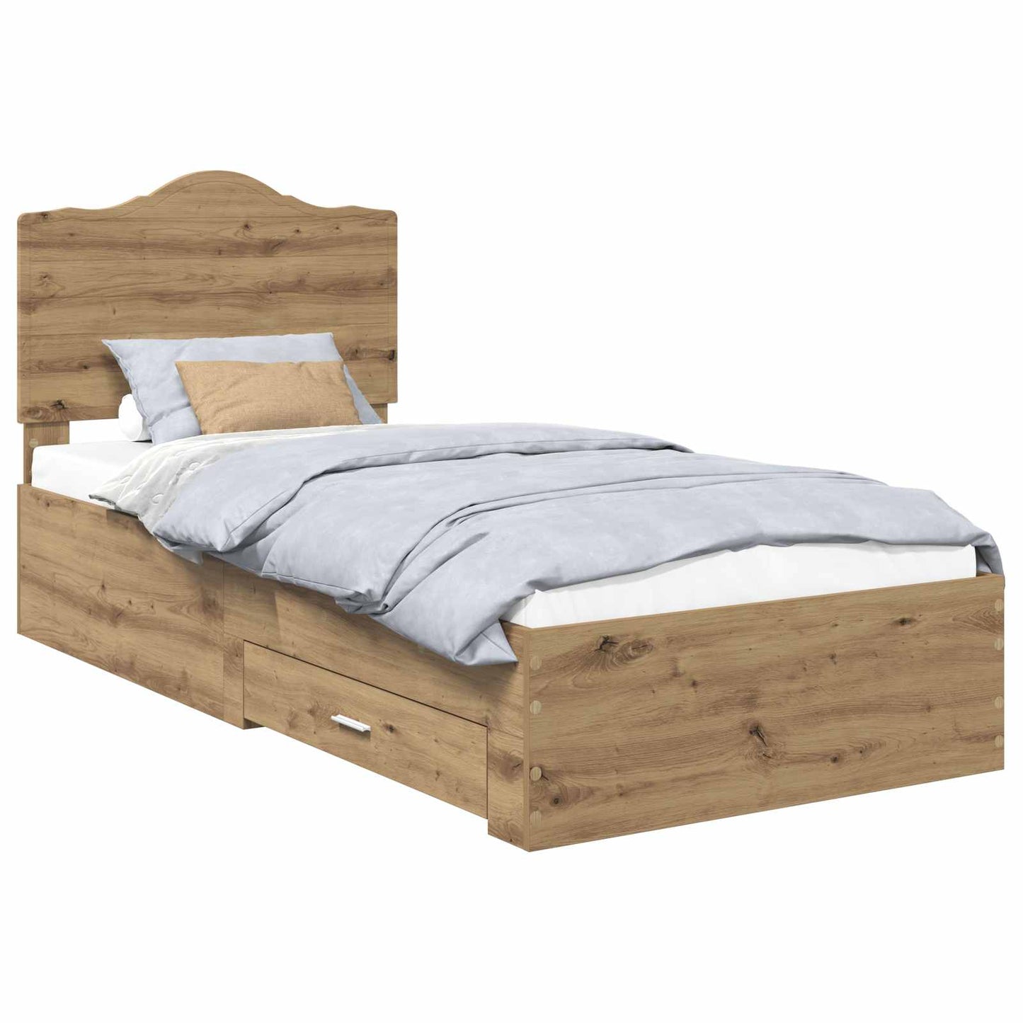 vidaXL Σκελετός Κρεβατιού Artisan Oak 90 x 190 cm Επεξεργασμένο Ξύλο