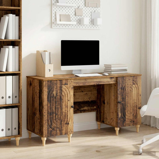 vidaXL Γραφείο Παλαιωμένο ξύλο 142,5 x 50 x 75 εκ. Επεξεργασμένο Ξύλο