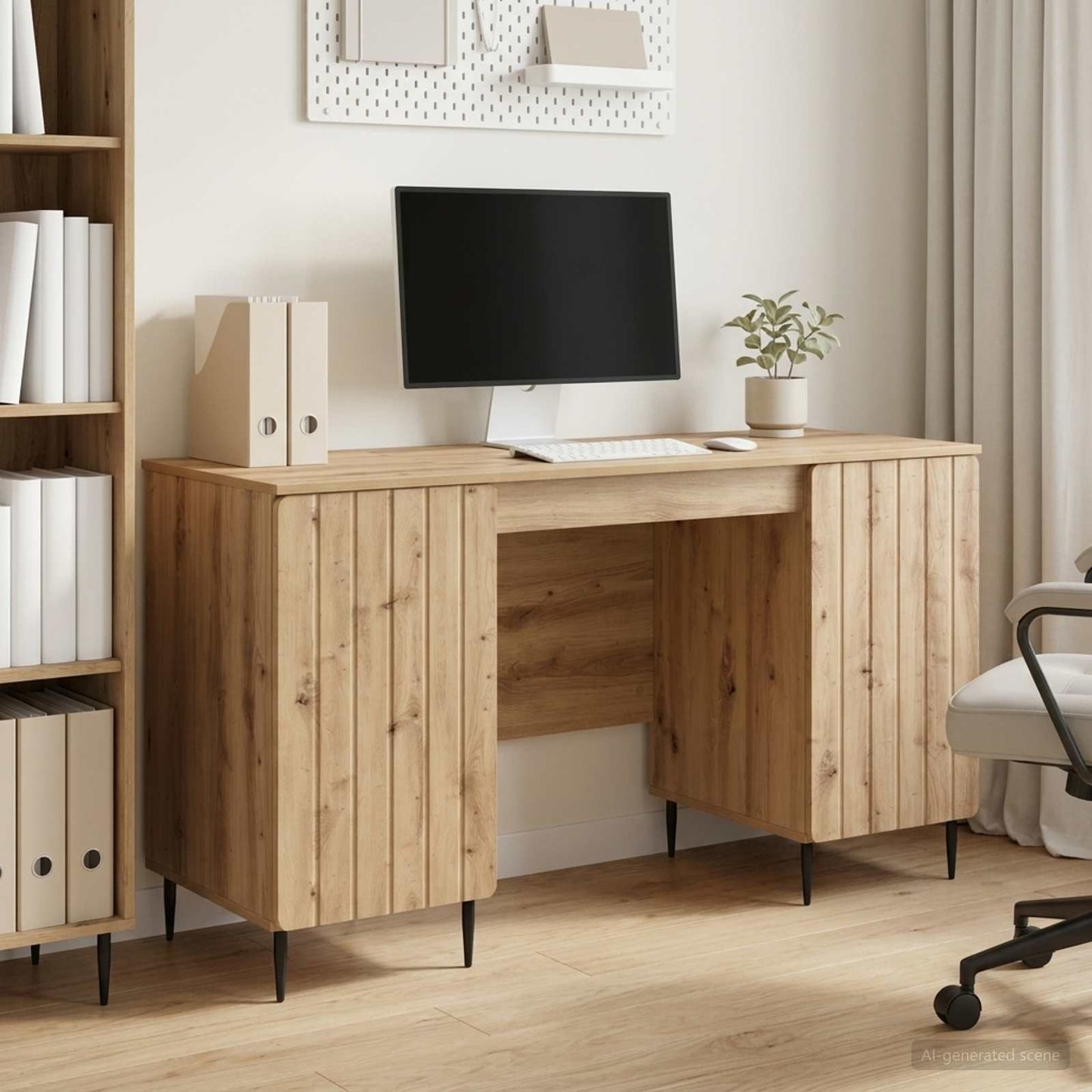 vidaXL Γραφείο Artisan Δρυς Επεξεργασμένο Ξύλο 142,5 x 50 x 75 εκ.