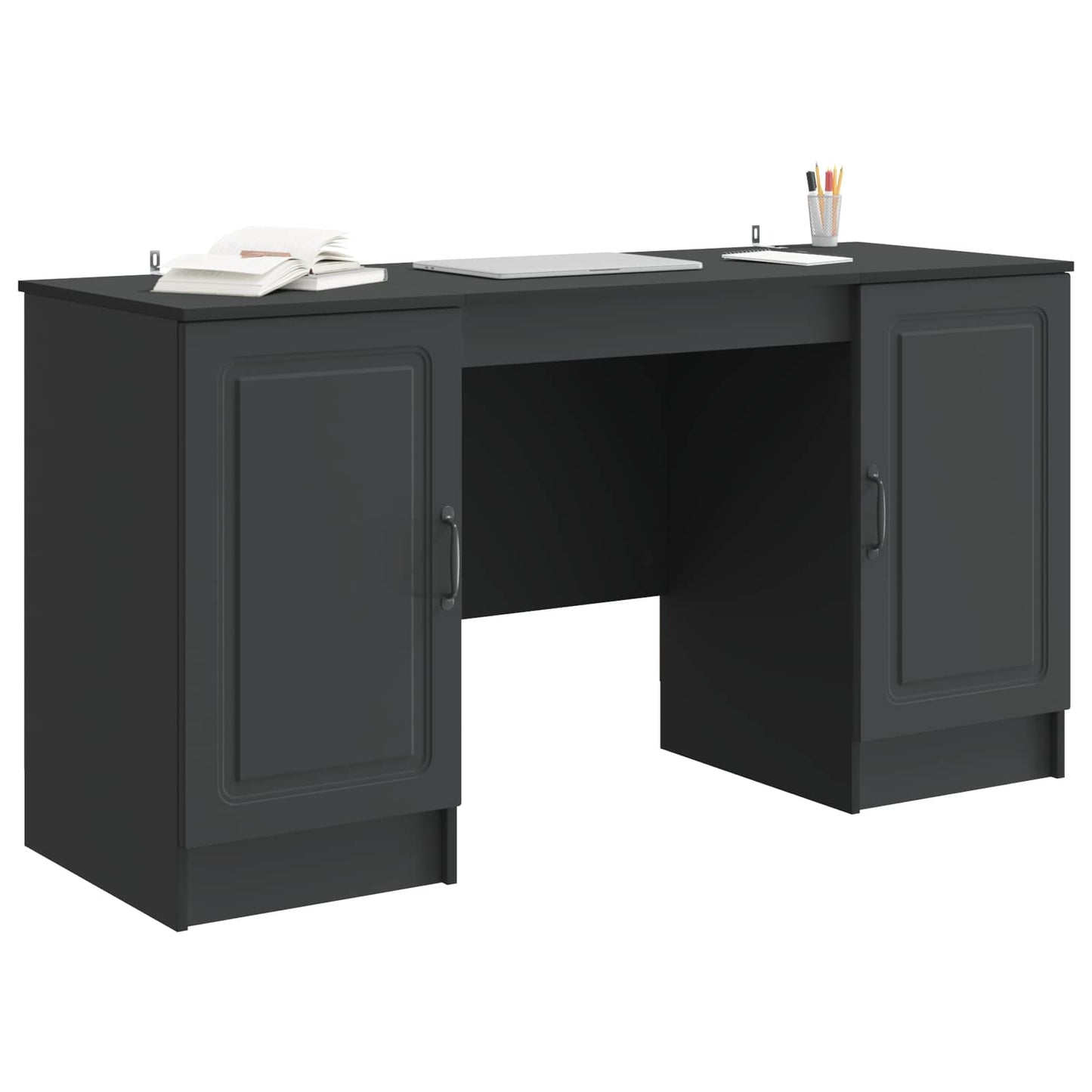 vidaXL Γραφείο Μαύρο 142,5 x 50 x 75 εκ. Επεξεργασμένο Ξύλο
