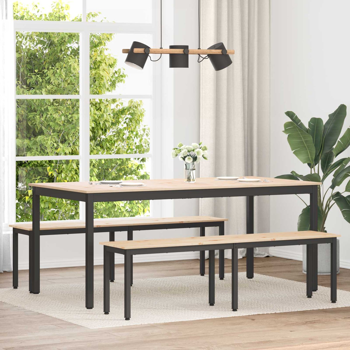 vidaXL παγκάκι Φυσικό 160 x 35 x 45 cm Στερεά ξυλεία πεύκου