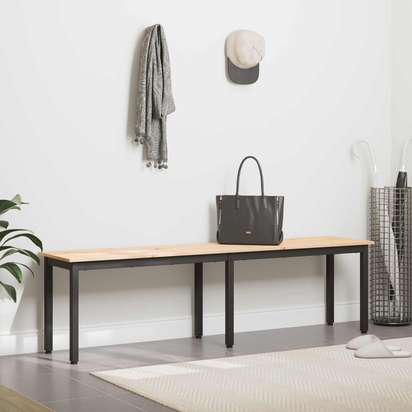 vidaXL παγκάκι Φυσικό 160 x 35 x 45 cm Στερεά ξυλεία πεύκου