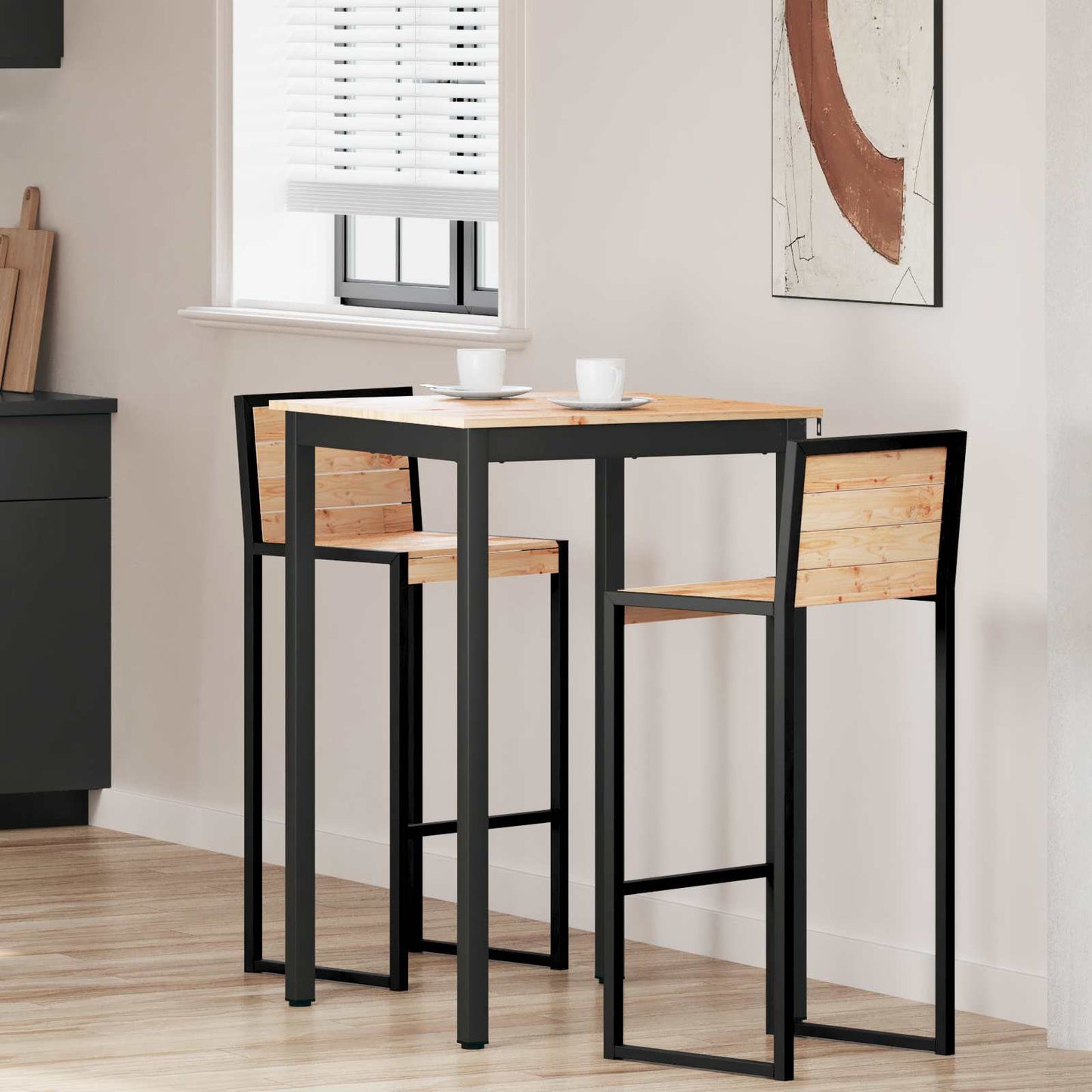 vidaXL Τραπέζι μπαρ 70 x 70 x 105 εκ. Στερεά ξυλεία πεύκου Φυσικό