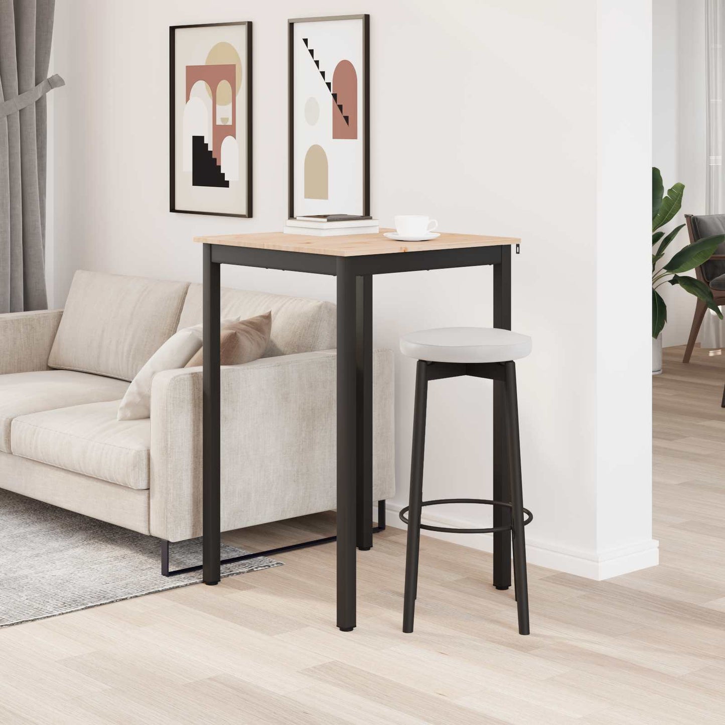 vidaXL Τραπέζι μπαρ 70 x 70 x 105 εκ. Στερεά ξυλεία πεύκου Φυσικό
